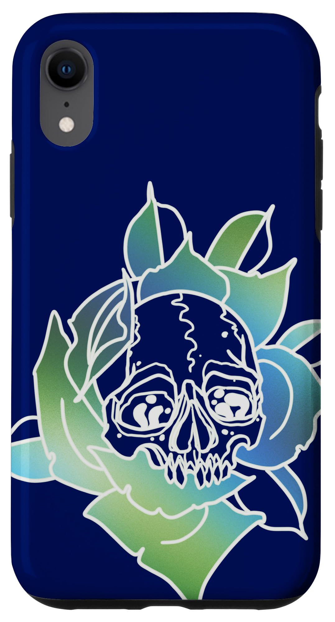 iPhone XR スカルとローズ スマホケース