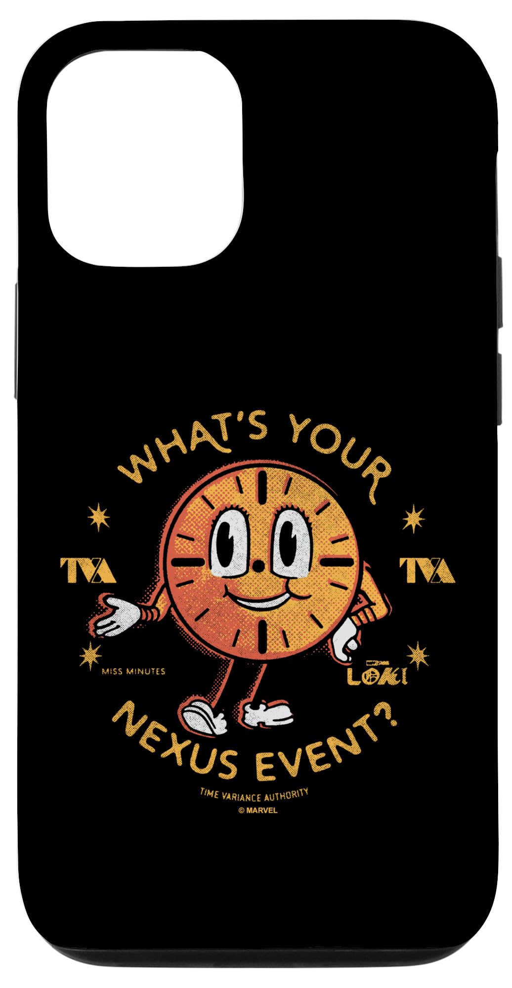 iPhone 12/12 Pro Marvel Loki Miss Minutes What\u0027s Your Nexus Event? Badge Logo スマホケース