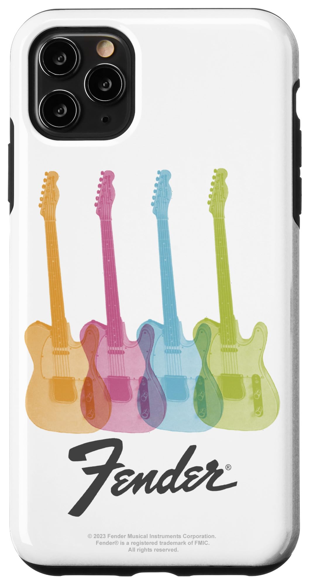 iPhone 11 Pro Max Fender Multicolor Rainbow Stratocaster Rock Guitars スマホケース