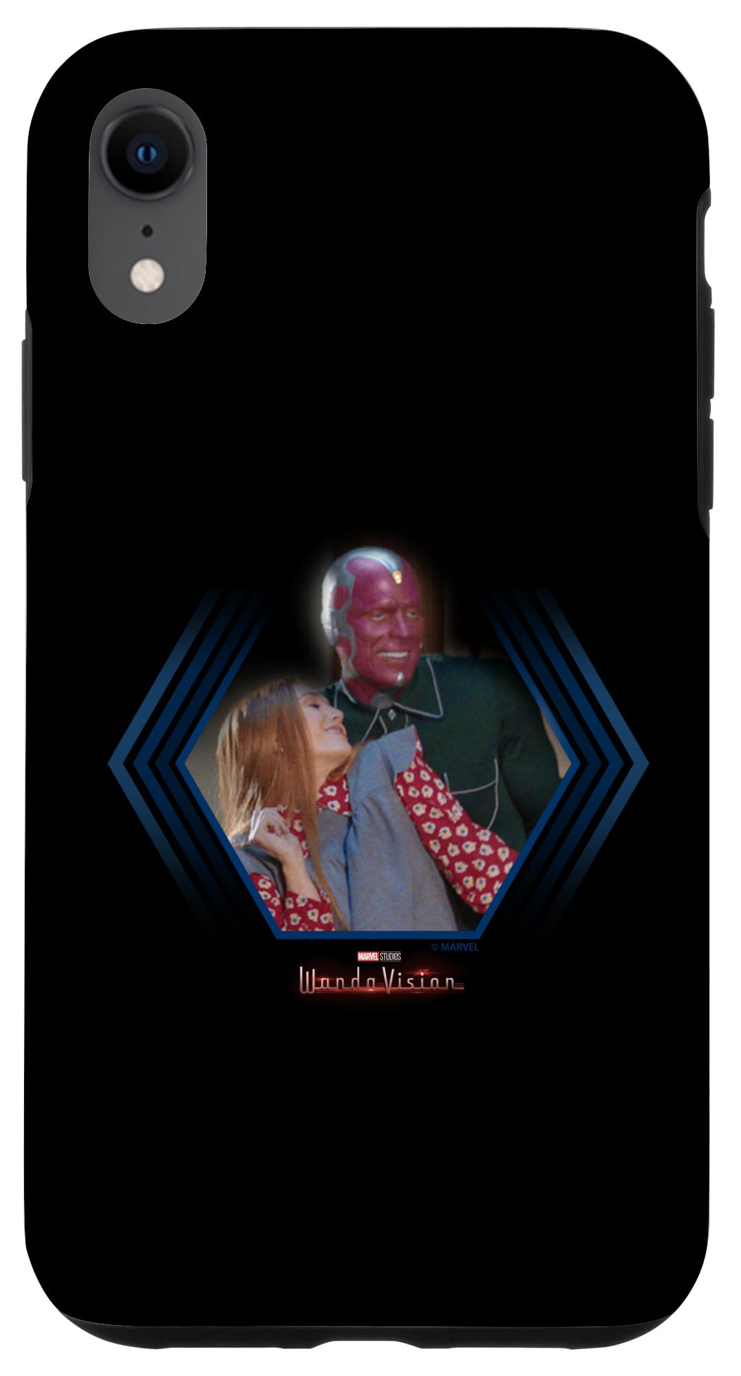 iPhone XR マーベル ワンダビジョン ワンダ\u0026幻影 ウエストビュー 含み笑い すがた絵 スマホケース