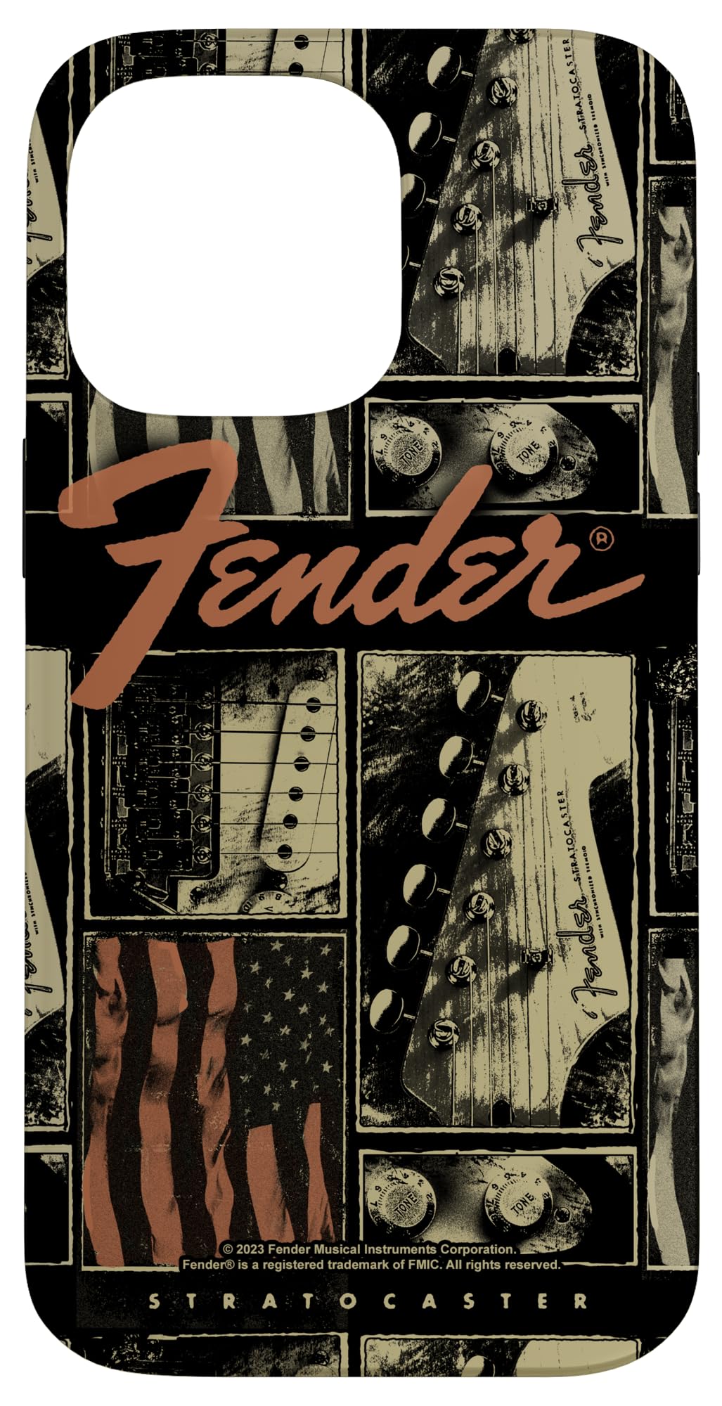 iPhone 14 Pro Max Fender Vintage Stratocaster Americana Distressed Collage スマホケース