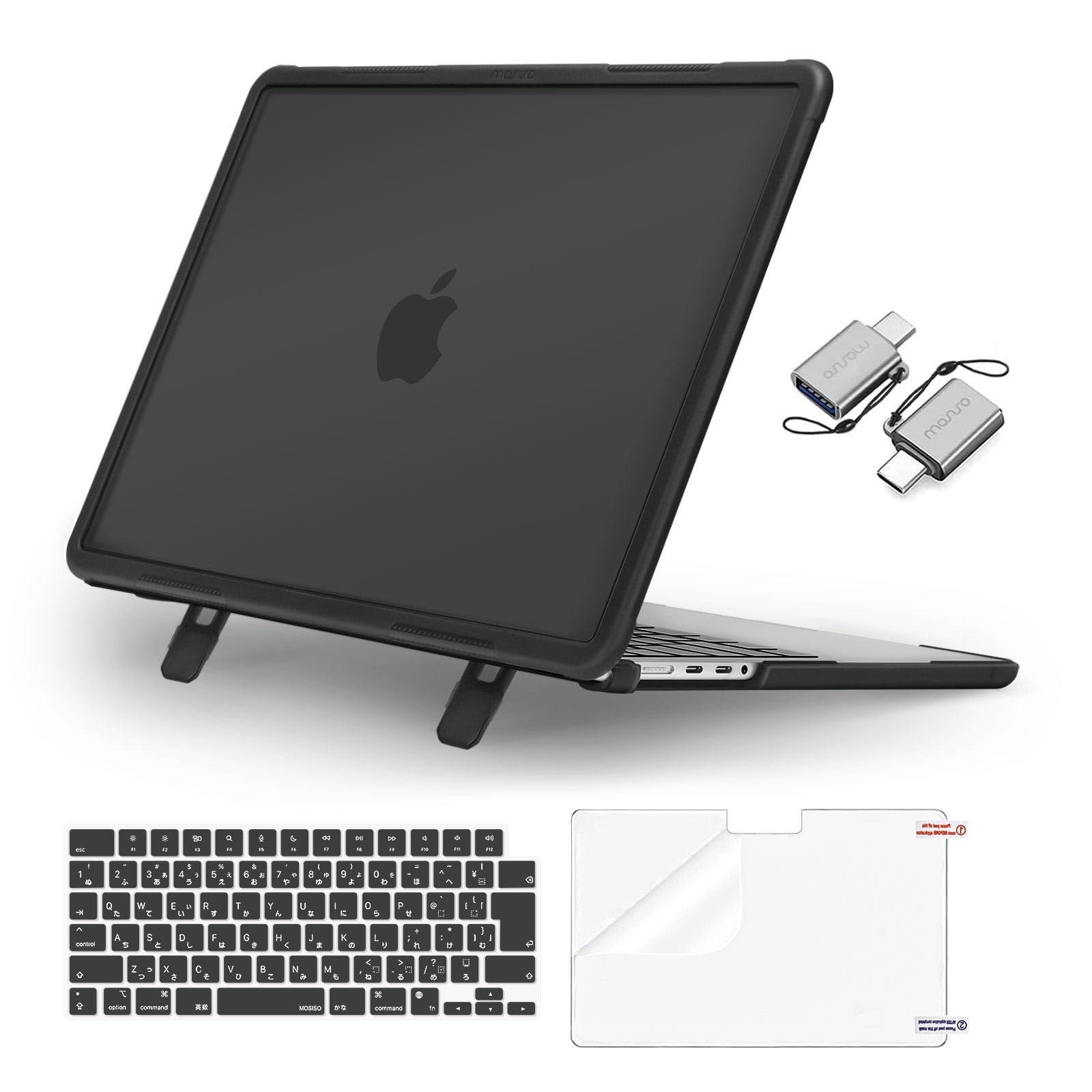MOSISO 対応機種 MacBook Pro 14インチ ケース M4 M3 M2 M1 2025-2021リリース、頑丈な耐衝撃 折りたたみ式 キックスタンド付き シェルカバー & (日本語 JIS配列)キーボードカバー & 液晶保護フィルム & 2 11,486円
