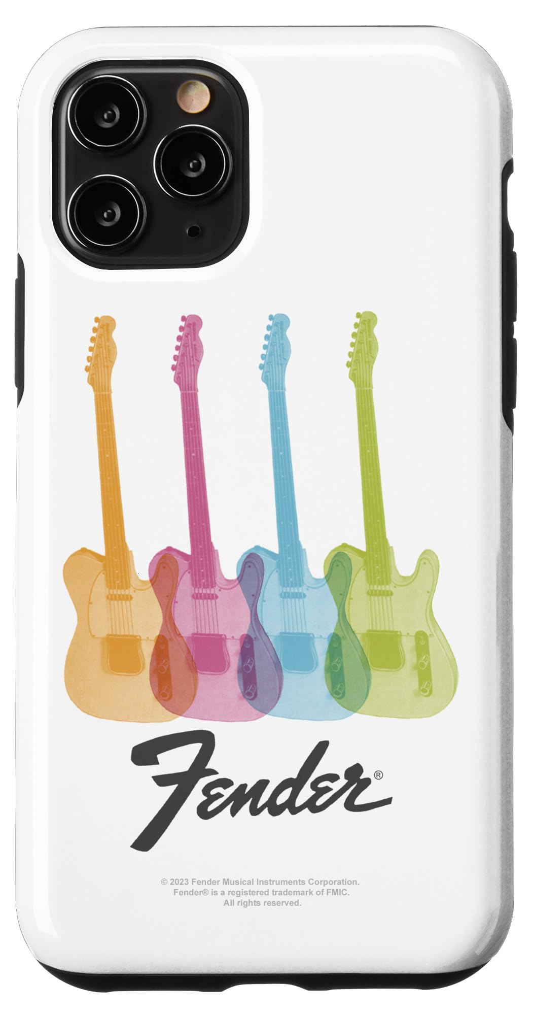iPhone 11 Pro Fender Multicolor Rainbow Stratocaster Rock Guitars スマホケース