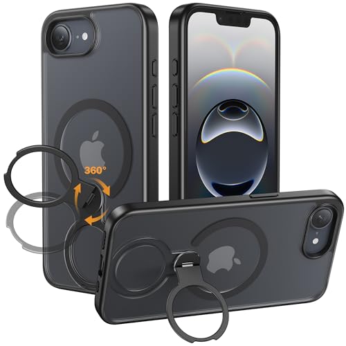 NIMASO iPhone 16e 用 入れもの【米軍MIL標準尺度 MagSafe佩び物相応う 360°回転させる照明ランプ 横縦相い性 指紋押しとどめる】 落っこちる押しとどめる 耐衝撃 いphone 16e 用入れもの 半澄み切った 無線電話申し受ける相応う SE アイフォン16e用 ケー