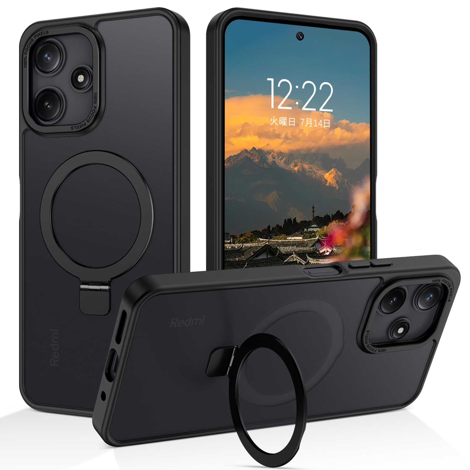 【美品】Redmi 12 5G 本体 ブラック　箱あり　社外ケース、フイルム付き Amazon.co.jp: For Redmi 12 5G ケース 保護カバー ブラック