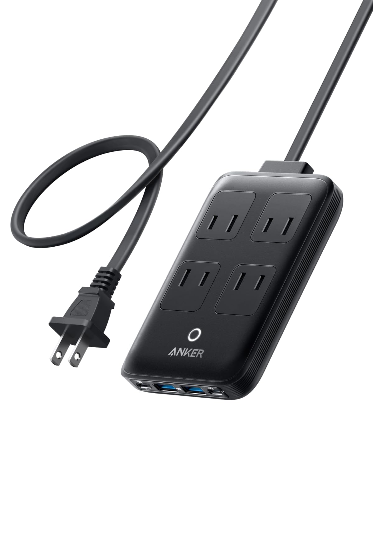 Anker Charging Station (8-インチ-1, 20W) USB水道栓 ワット数水道栓 AC差込口 4口 USB-C 2界面 USB-A 2界面 取りひろげる吊りひも 1.5m) 【PSE科学技術標準尺度其れ相応】MacBook PD相応う Windows パソコン iPad iPhone Galaxy Android かっこ良い電話機 万覚え帳パソコン
