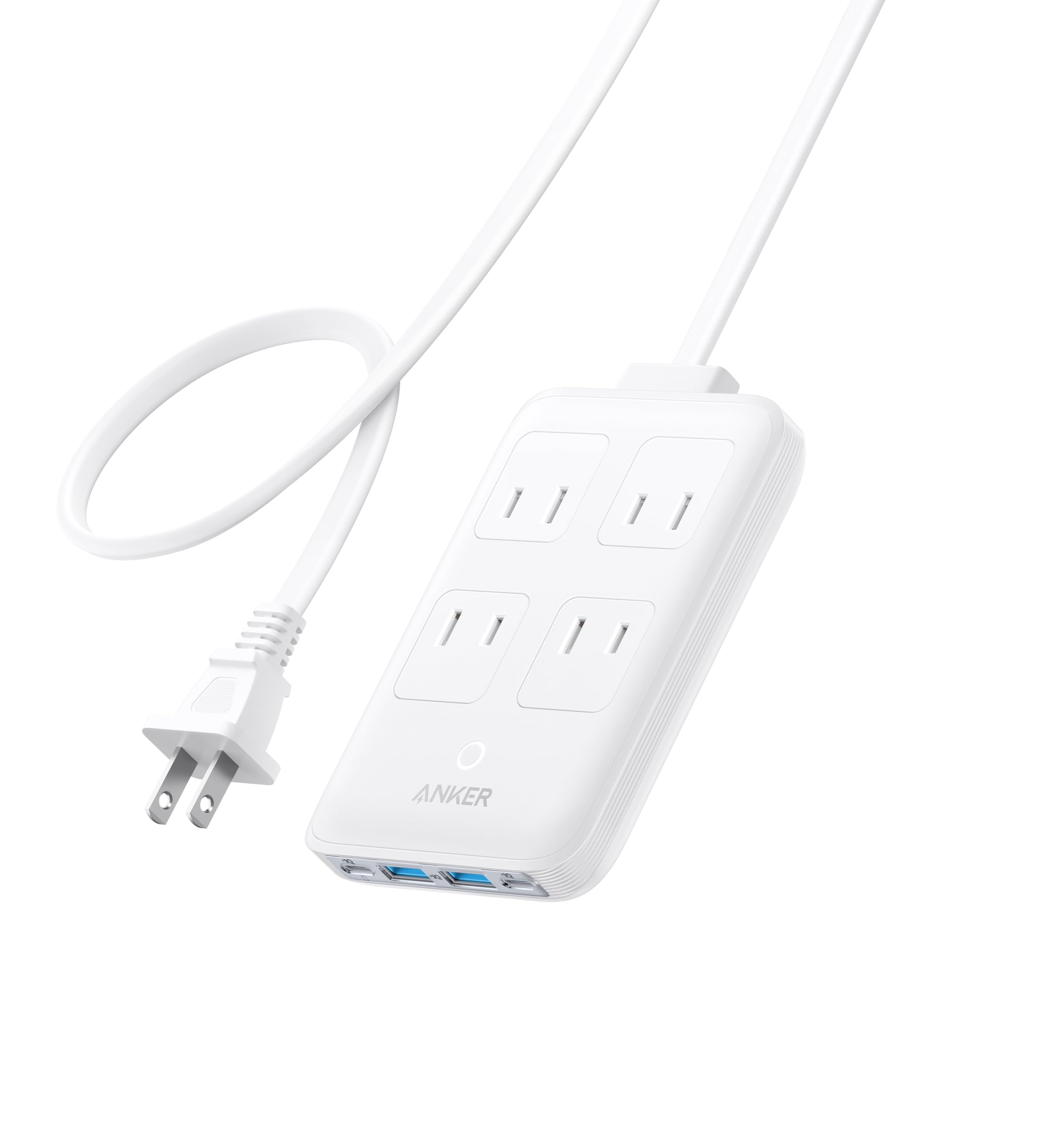 Anker Charging Station (8-インチ-1, 20W) USB水道栓 ワット数水道栓 AC差込口 4口 USB-C 2界面 USB-A 2界面 取りひろげる吊りひも 1.5m) 【PSE科学技術標準尺度其れ相応】MacBook PD相応う Windows パソコン iPad iPhone Galaxy Android かっこ良い電話機 万覚え帳パソコン