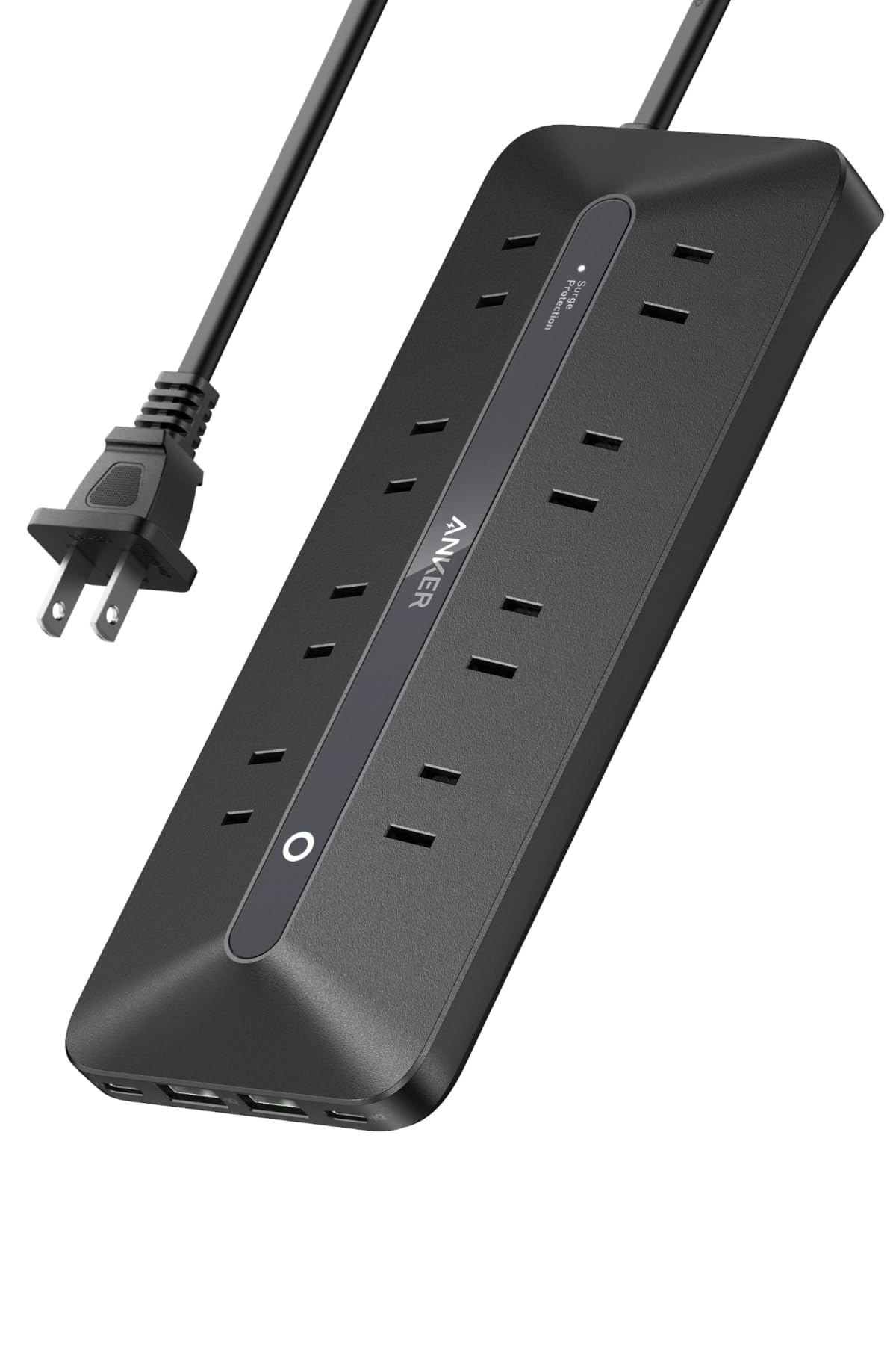 Anker USB Power Strip (12-インチ-1, 35W) 黒いこと (USB水道栓 ワット数水道栓 AC差込口/USB-C/USB-A/取りひろげる吊りひも 1.5m) 【PSE科学技術準拠集団其れ相応/USB Power Delivery相応う 】MacBook PD相応う Windows マイコン iPad iPhone Galaxy Android かっこ良い電話機