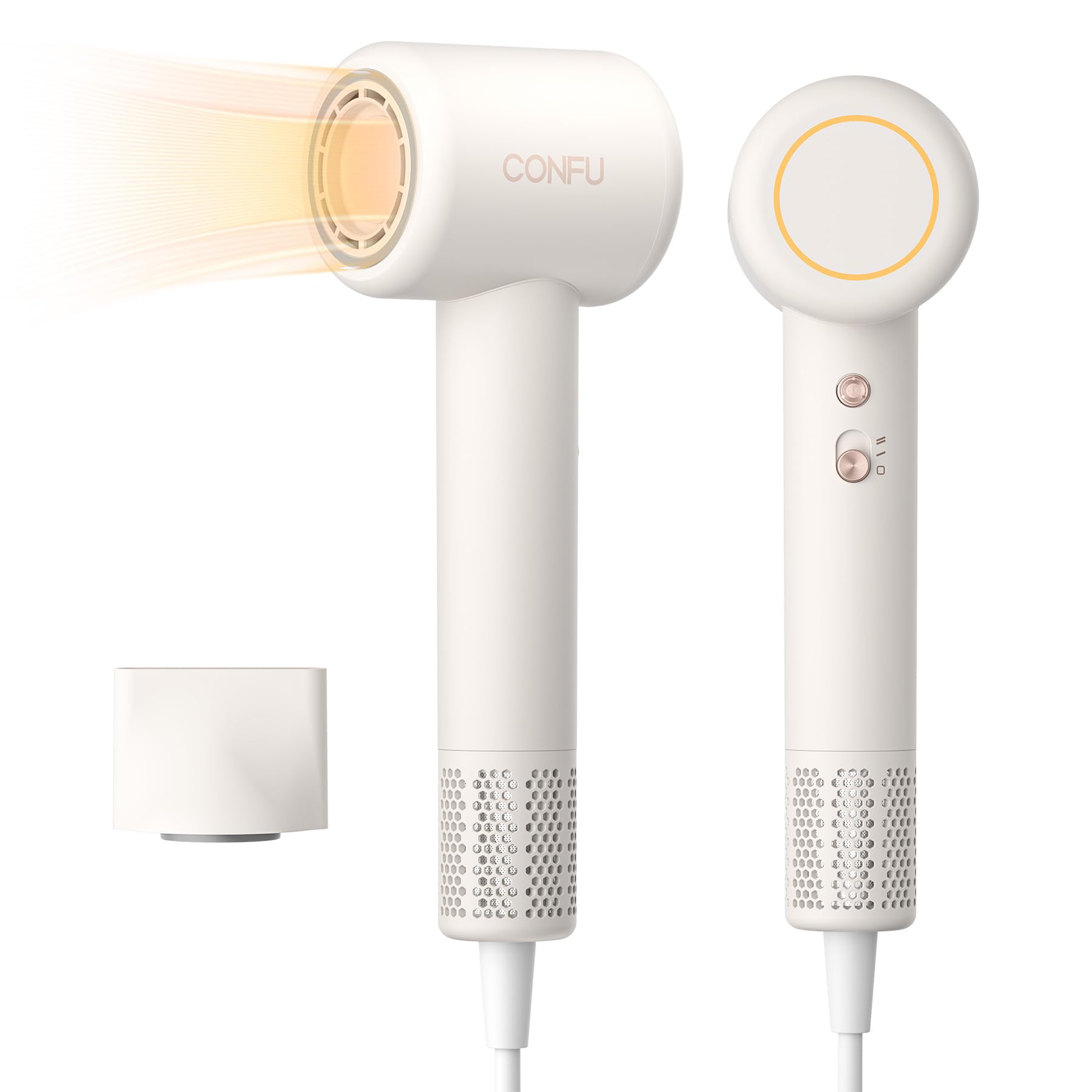 CONFU ドライヤー 大風量 高速ヘアドライヤー 速乾 1200W 軽量?美髪 2億イオンヘアケアと強力高速モーターなコンパクト 低騒音 家庭用/出張・旅行用/サロン用 PSE認証