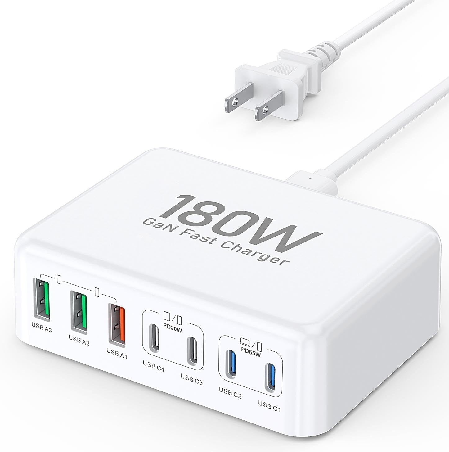 楽天市場】165W 急速充電器 6ポート USB 充電器 MacBook 充電器 超軽量