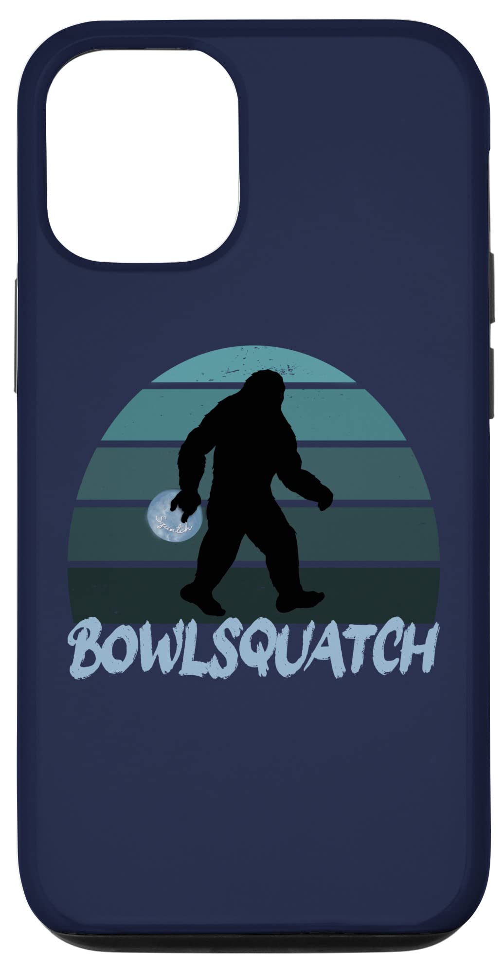 iPhone 12/12 Pro Bigfoot ボウリングどんぶり鉢 サスカッチ 山高帽子 スクワッチ ボウルスカッチ スマホケース