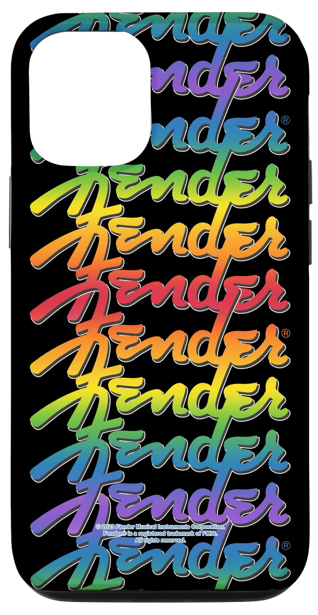 iPhone 12/12 Pro Fender Multicolor Rainbow Fender Text Stack Logos スマホケース