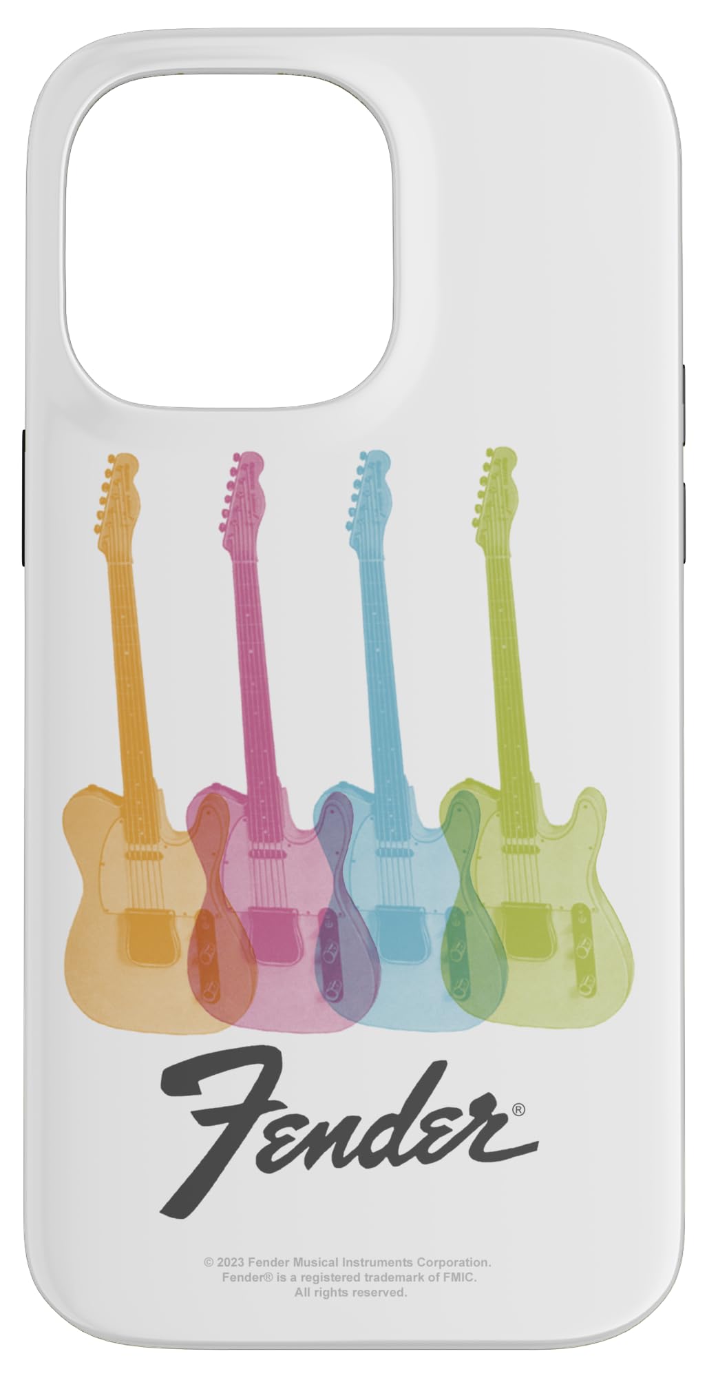 iPhone 14 Pro Max Fender Multicolor Rainbow Stratocaster Rock Guitars スマホケース