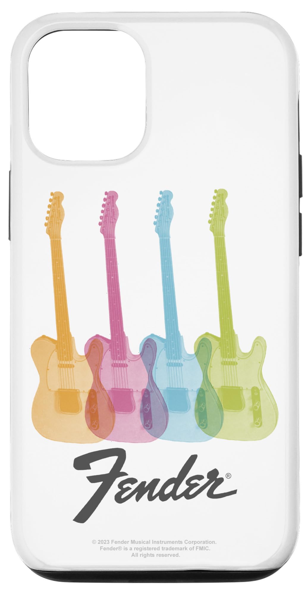 iPhone 12/12 Pro Fender Multicolor Rainbow Stratocaster Rock Guitars スマホケース