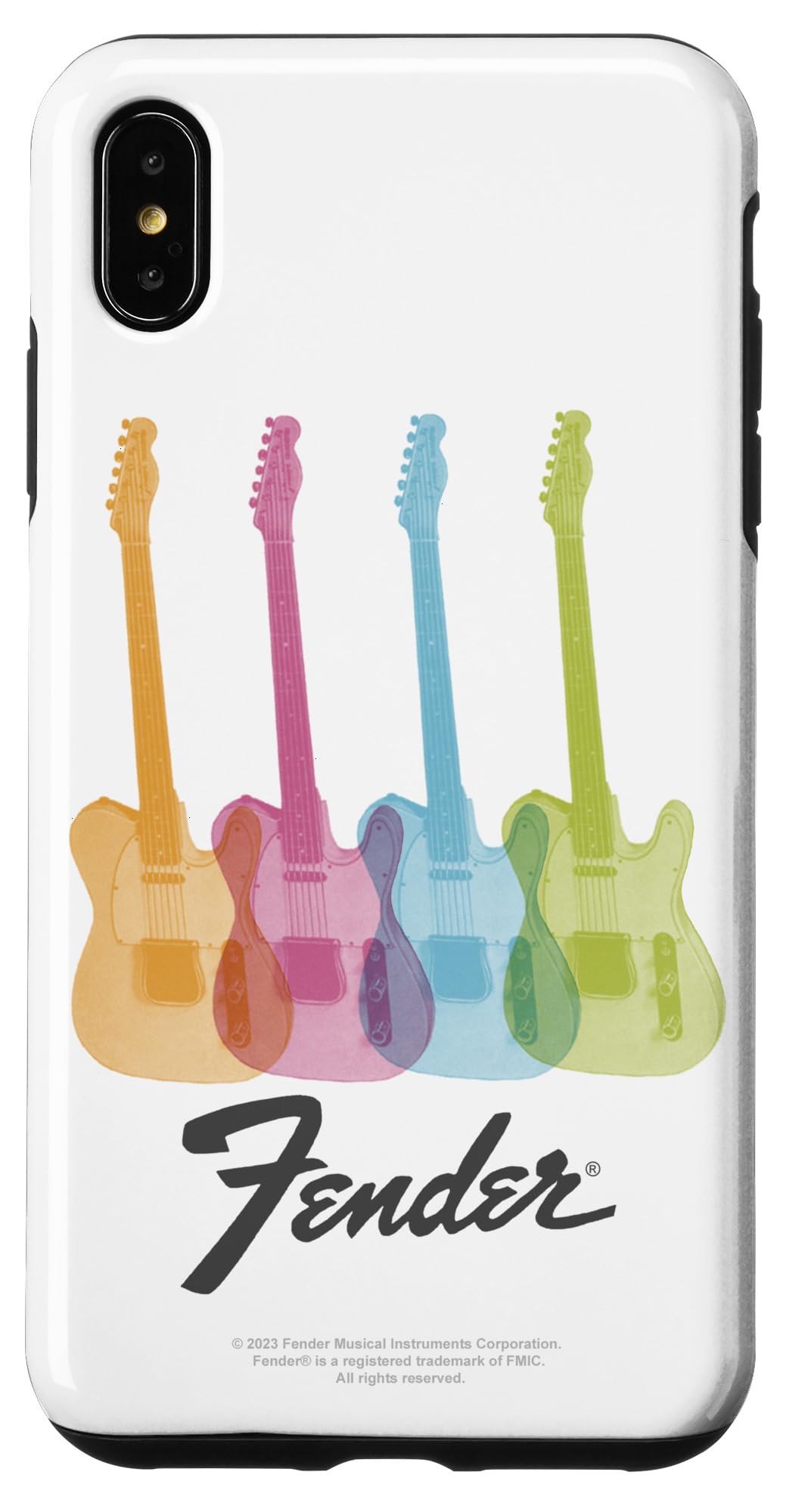 iPhone XS Max Fender Multicolor Rainbow Stratocaster Rock Guitars スマホケース
