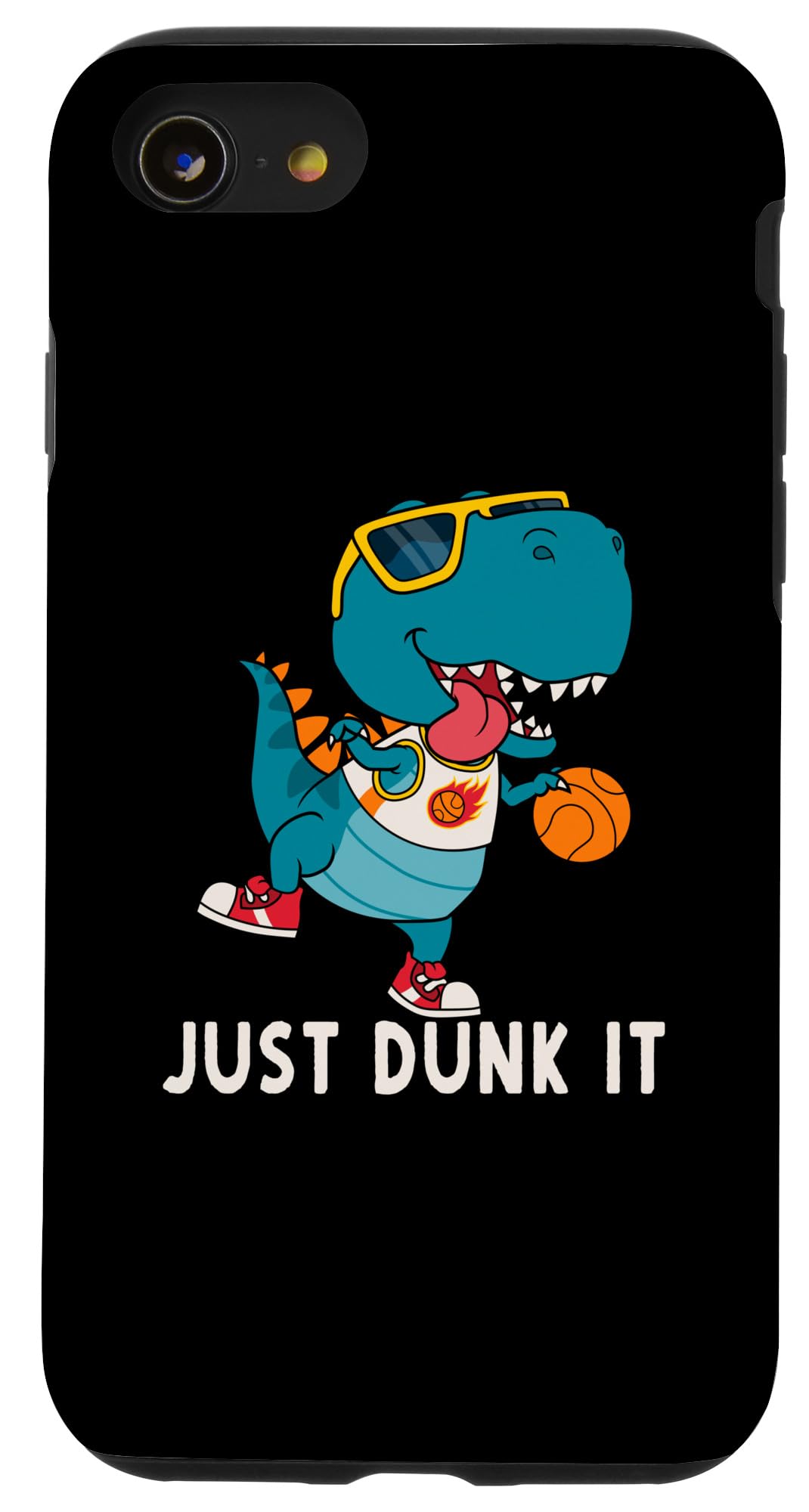 iPhone SE (2020) / 7 / 8 Just Dunk It 面白おかしい恐竜バスケットボールリーグスラム恐竜キッズ スマホケース スマートフォン・タブレット-ケース・カバー