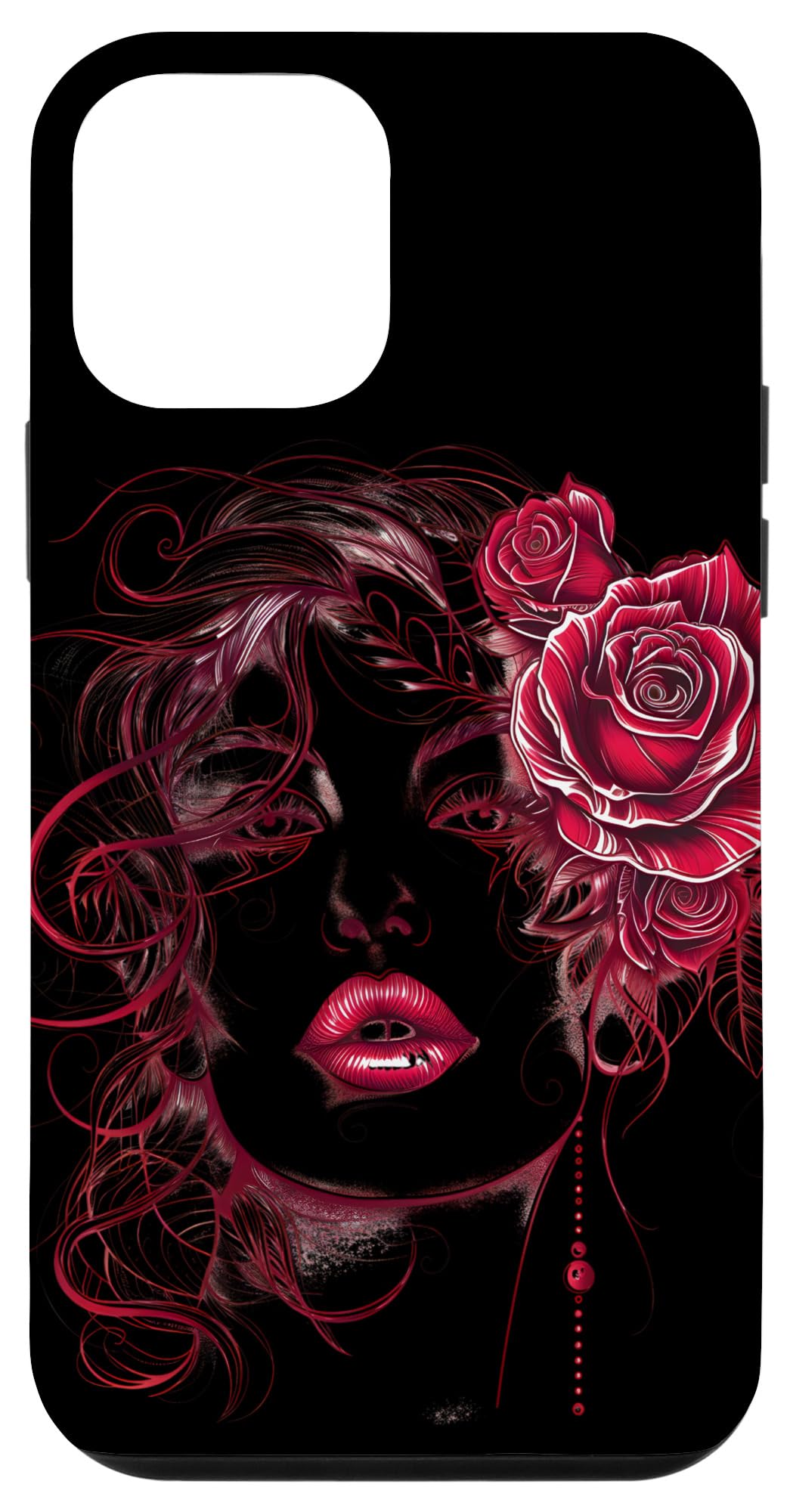 iPhone 12 mini June Birth Flower Elegance ローズ&パールにインスパイアされたアートワーク スマホケース