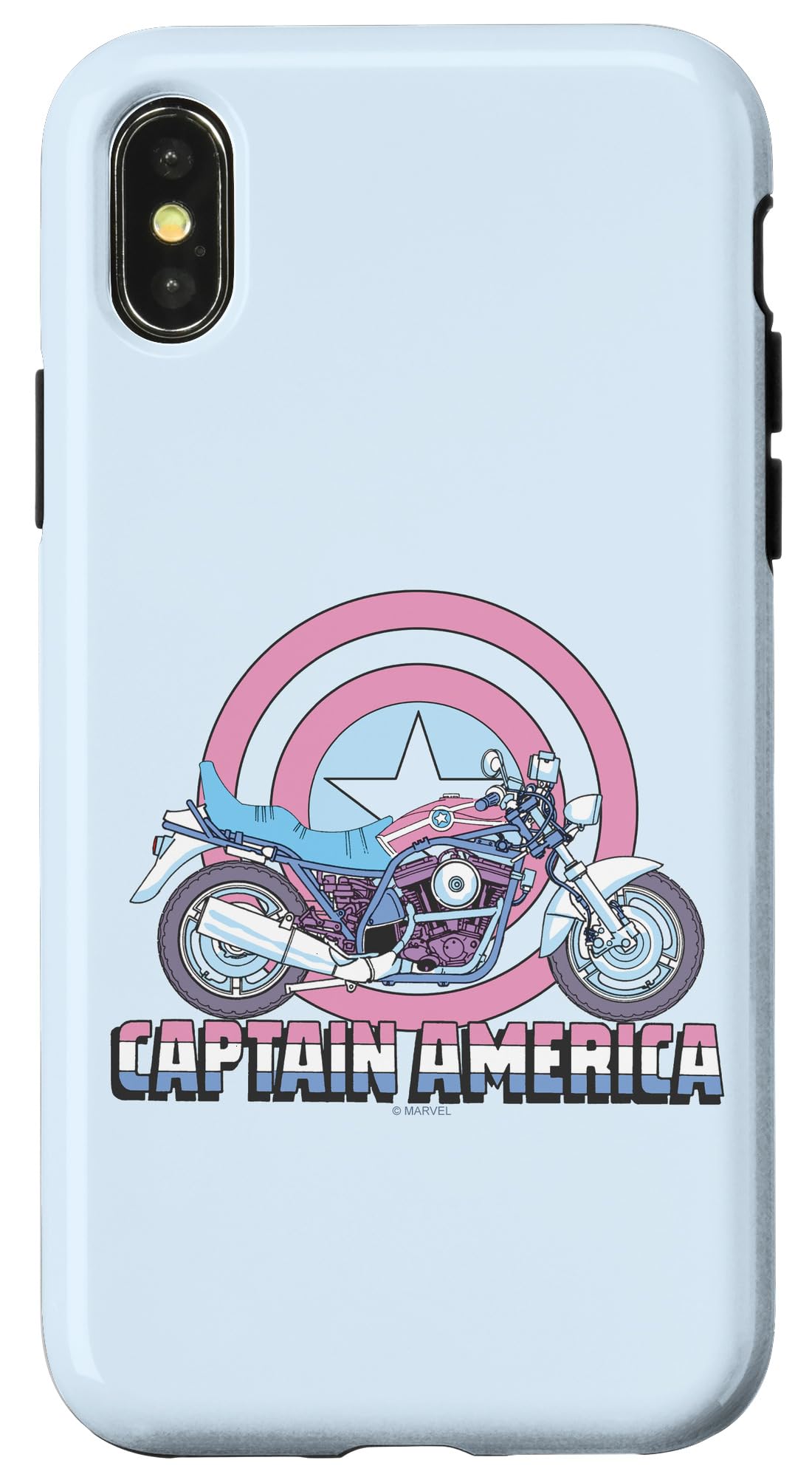 iPhone X/XS Marvel 旗がしら亜米利加 自動自転車 スマホケース