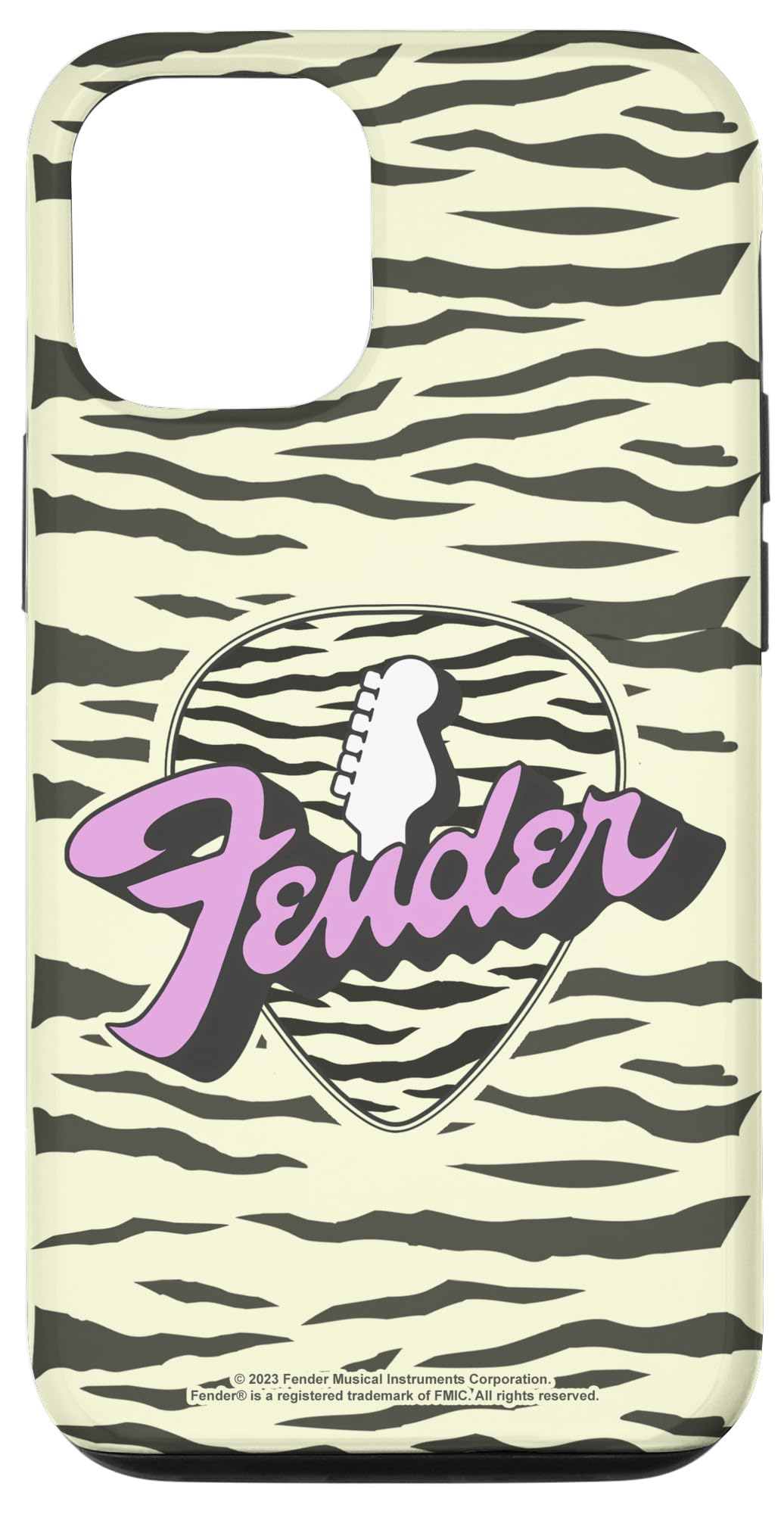 iPhone 14 Fender Retro Tiger Stripe Pink Guitar Pick Logo スマホケース