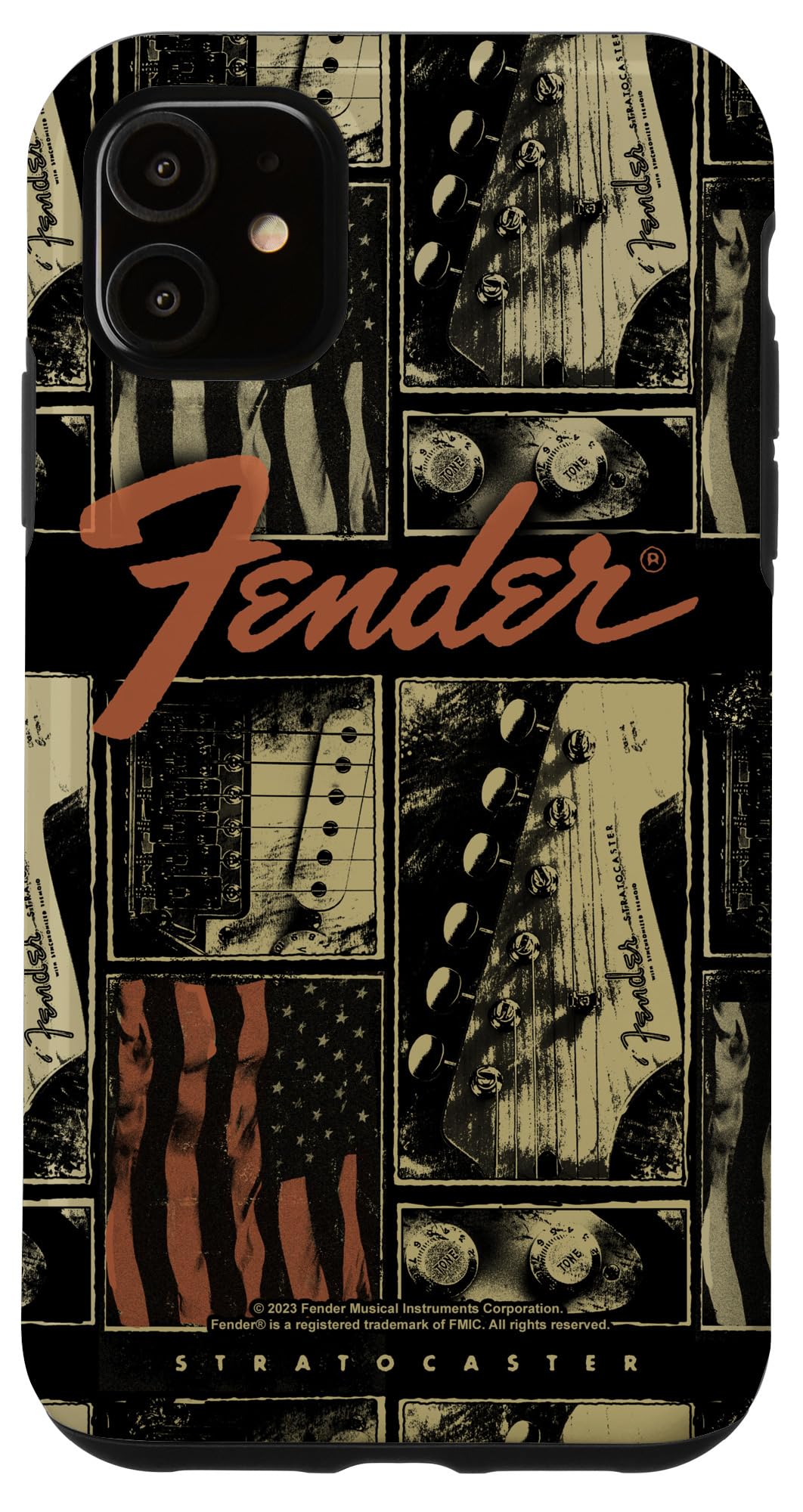 iPhone 11 Fender Vintage Stratocaster Americana Distressed Collage スマホケース