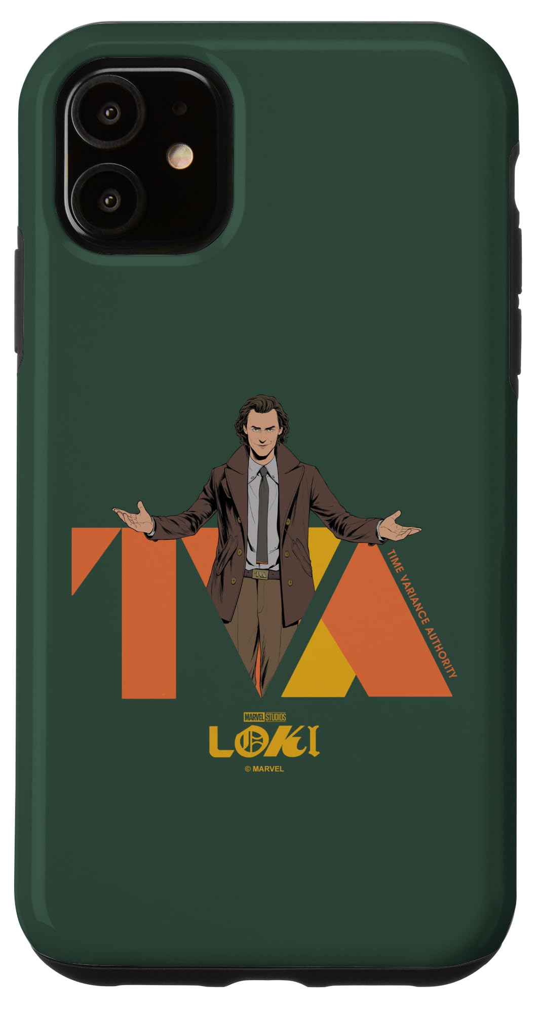 iPhone 11 Marvel Loki Time Variance Authority Propaganda Retro Logo スマホケース