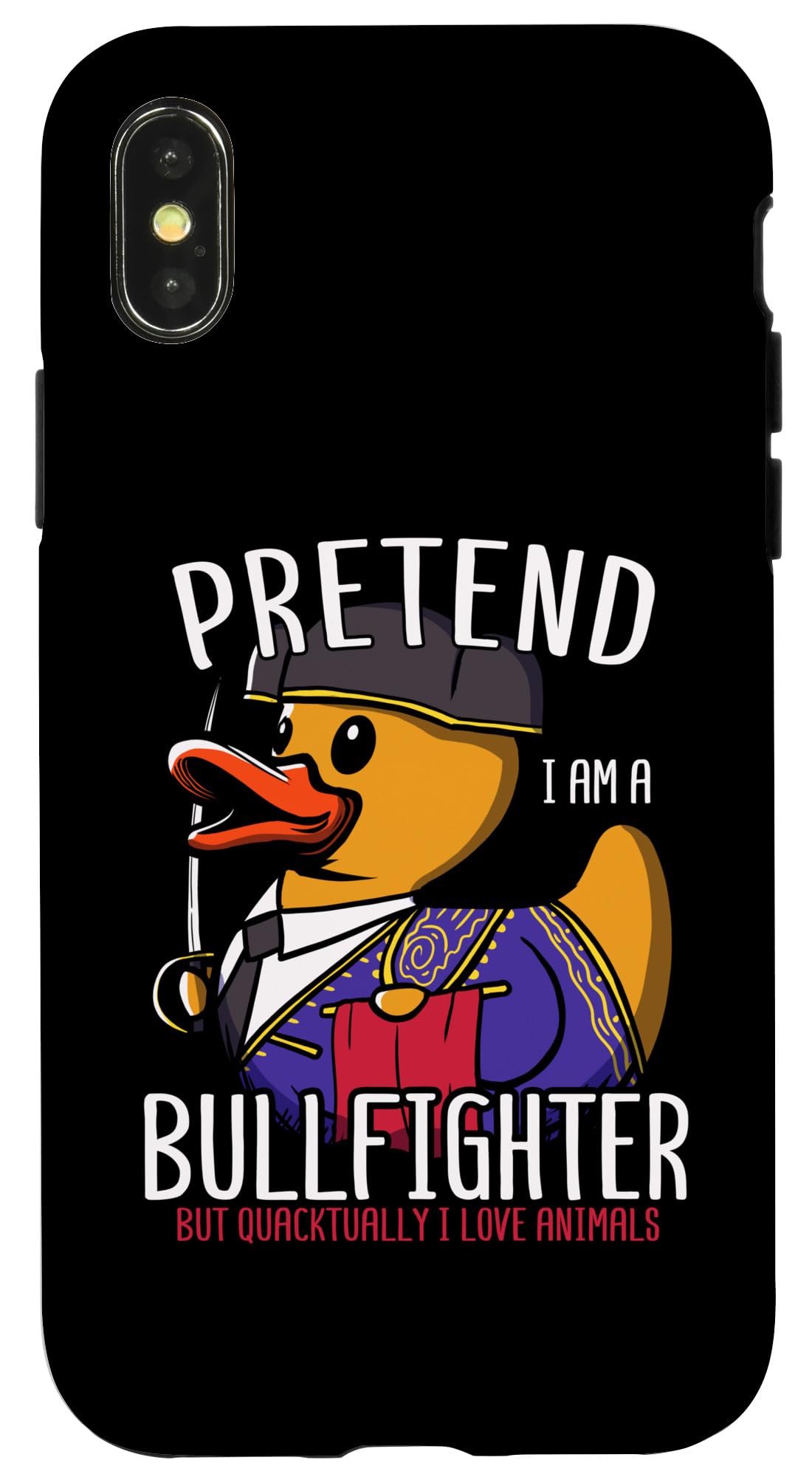 iPhone X/XS Bullfighter Rubber Duck スパニッシュトレロアヒル スマホケース