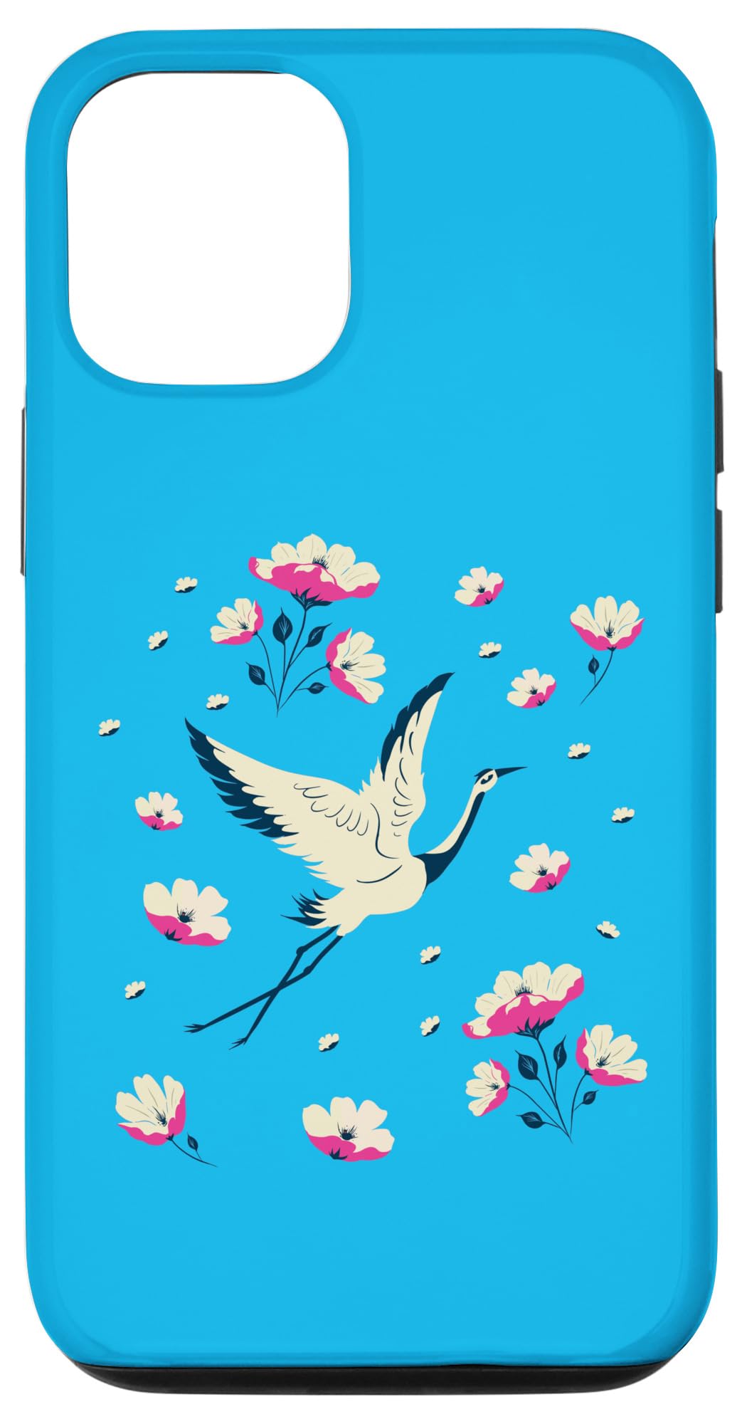 iPhone 13 鶴 鳥 花 禅 美的 スマホケース