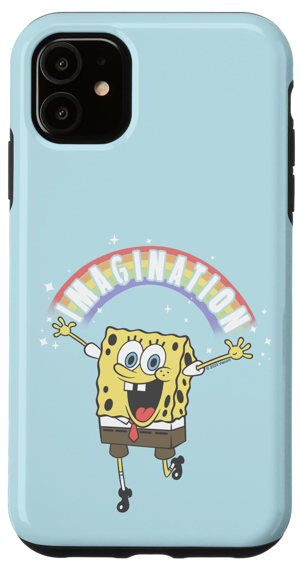 iPhone 11 海綿体シリング 真四角ズボン下 虹霓 想像力 スマホケース