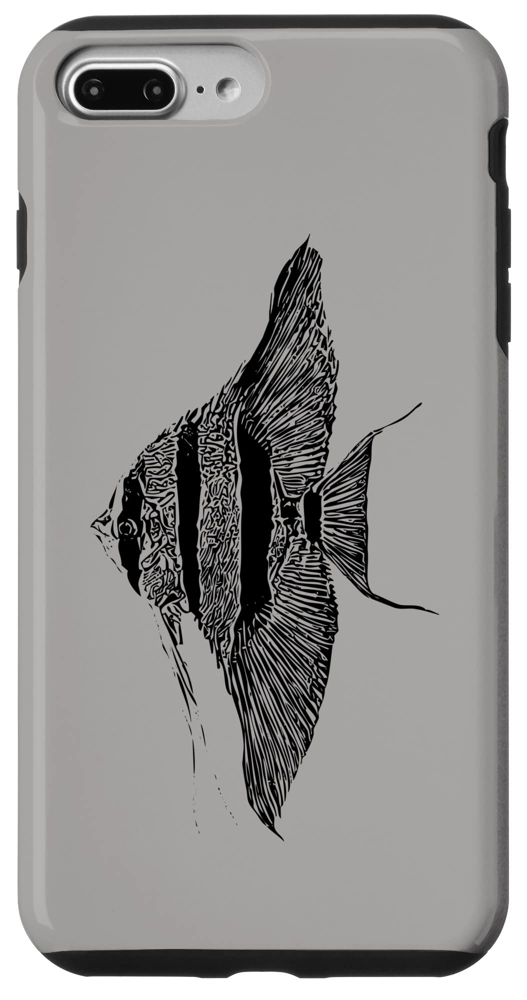 iPhone 7 Plus/8 Plus Altum Angel Fishアルタムエンゼルフィッシュエンゼルシクリッド恋人プテロフィラムアクアリスト スマホケース