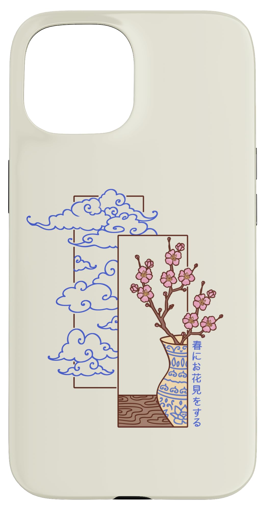 iPhone 15 日本の花見桜と雲 スマホケース