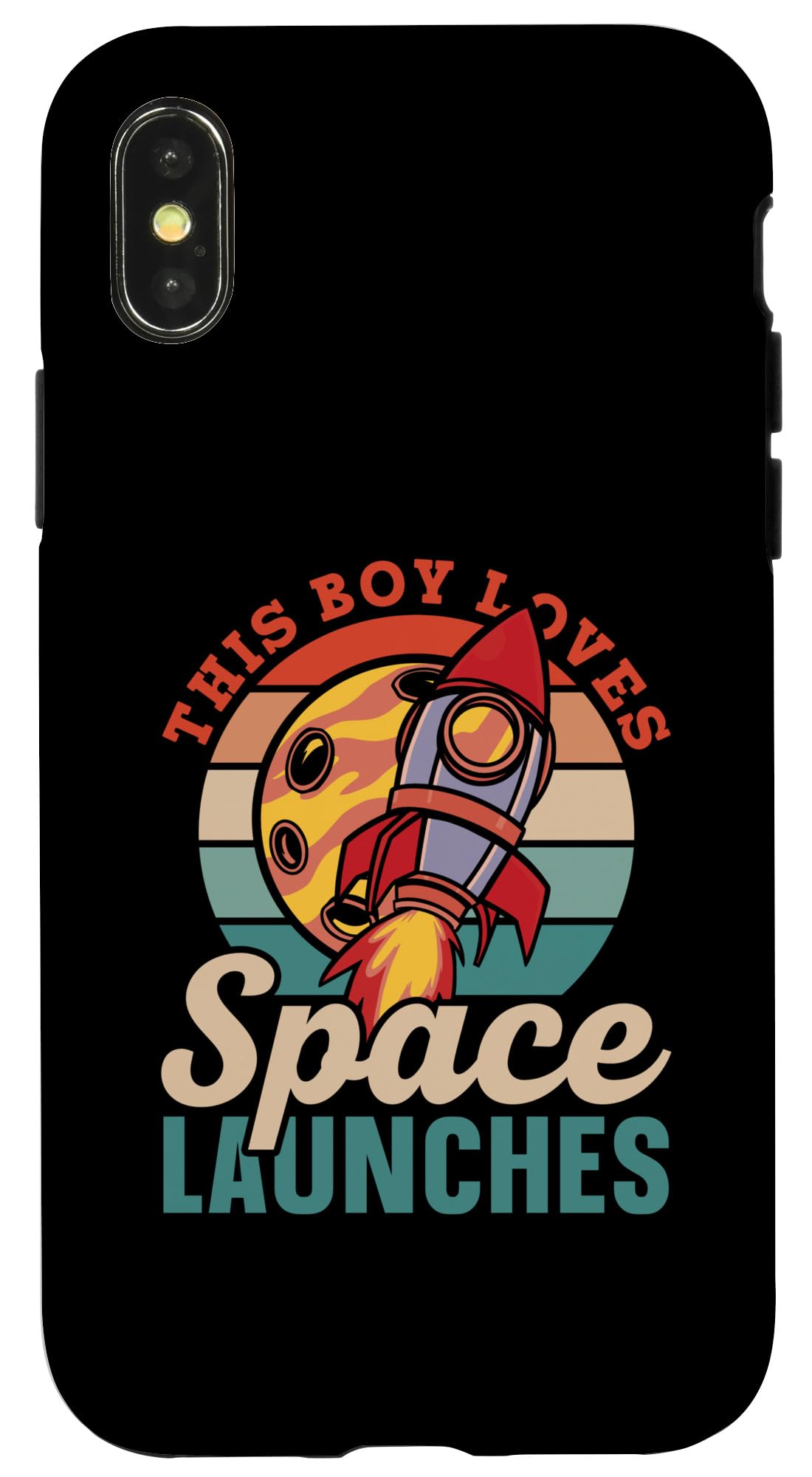 iPhone X/XS この少年は宇宙船が大好き 立ち上げ ミッション 軌道 ロケット 宇宙打ち上げ スマホケース
