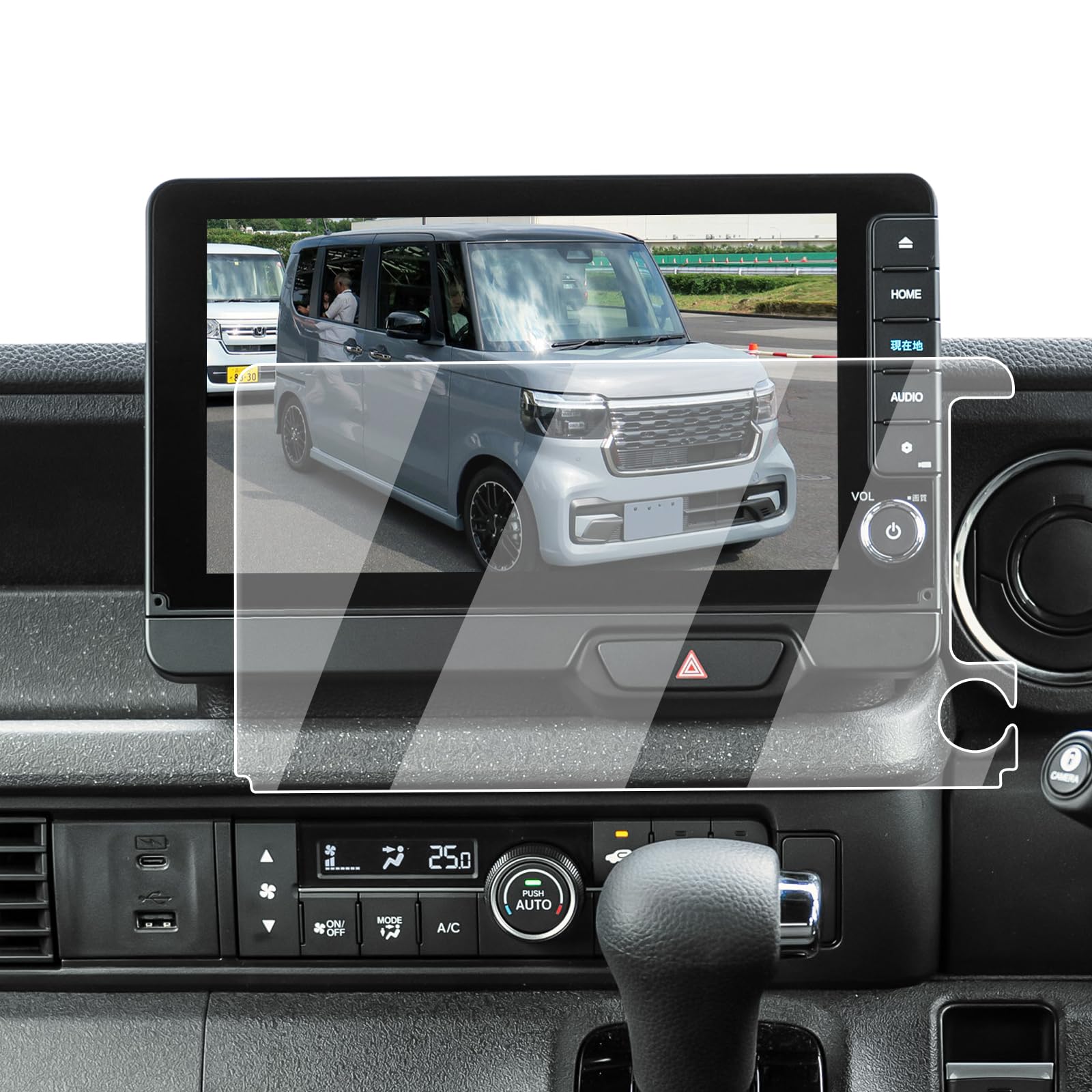 ECOZEN ホンダ N-BOX JF5/JF6 カーナビ フィルム 強化ガラス 9インチ 2023年～現行 新型nbox jf5 jf6 3代目 専用 ナビ 保護フィルム 傷防止 超透明 指紋減少 自己吸着 飛散防止 高感度タッチ LXU-242NBi Honda