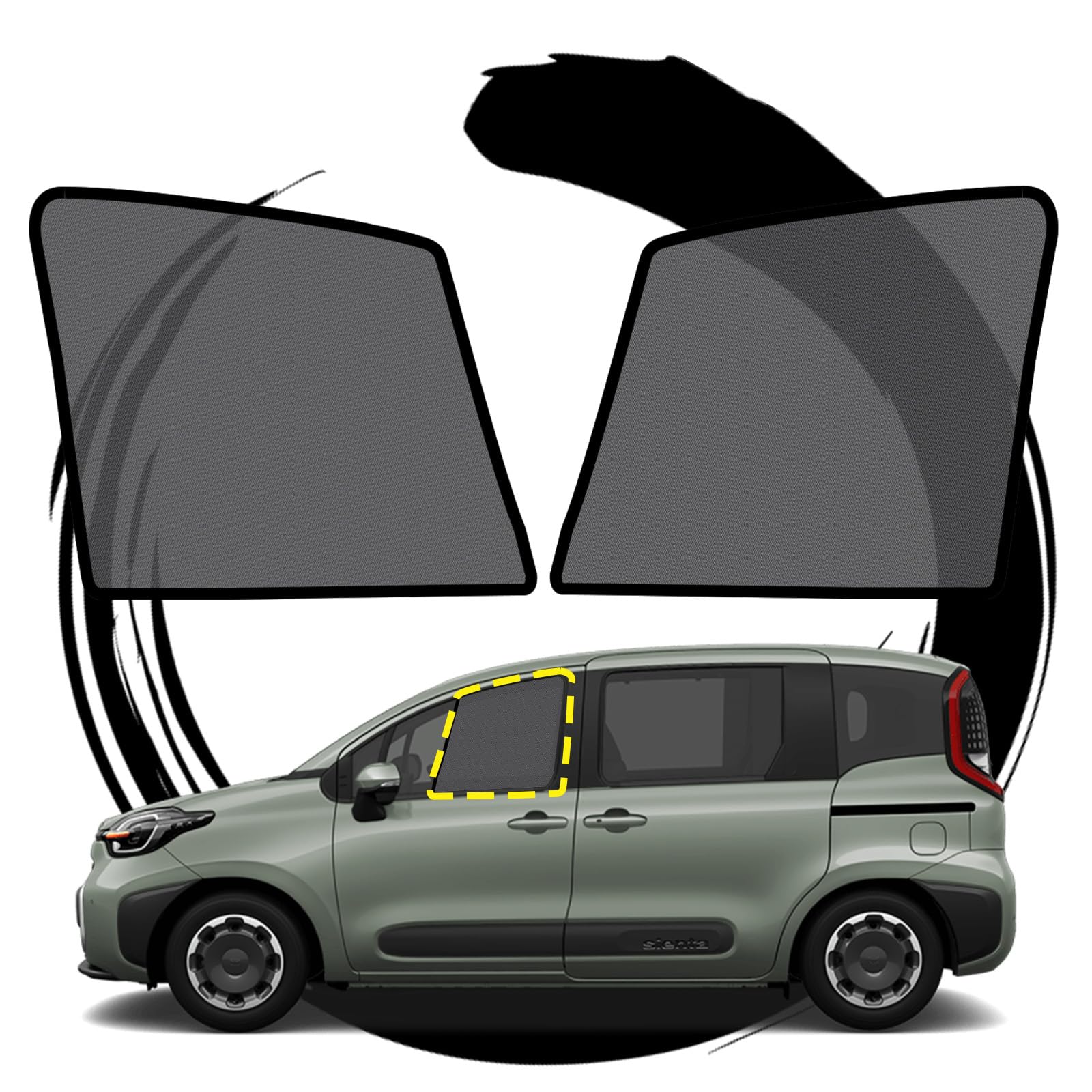 ruiya 新型 2022 トヨタ シエンタ 10系 サンシェード メッシュカーテン 専用 新型シエンタ 10系 3代目 車窓日よけ 車用サンシェード 前側用 サイドガラス用 遮光カーテン UVカット 日よけ サイド