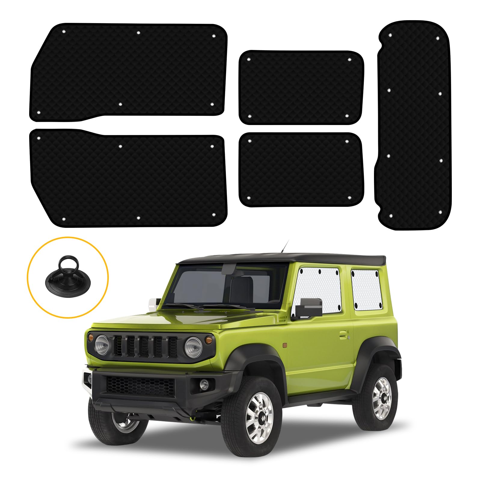 BLUESEATEC スズキ ジムニー JB64/JB74 遮光 引き幕 ジムニーシエラ JB04系 日がさ 戸外パーキング 断熱 着脱分かりやすい 車種専用腹積もり 車中泊 日おおい 納める袋付き添い人 5枚仕掛ける スマートフォン・タブレット-ケース・カバー