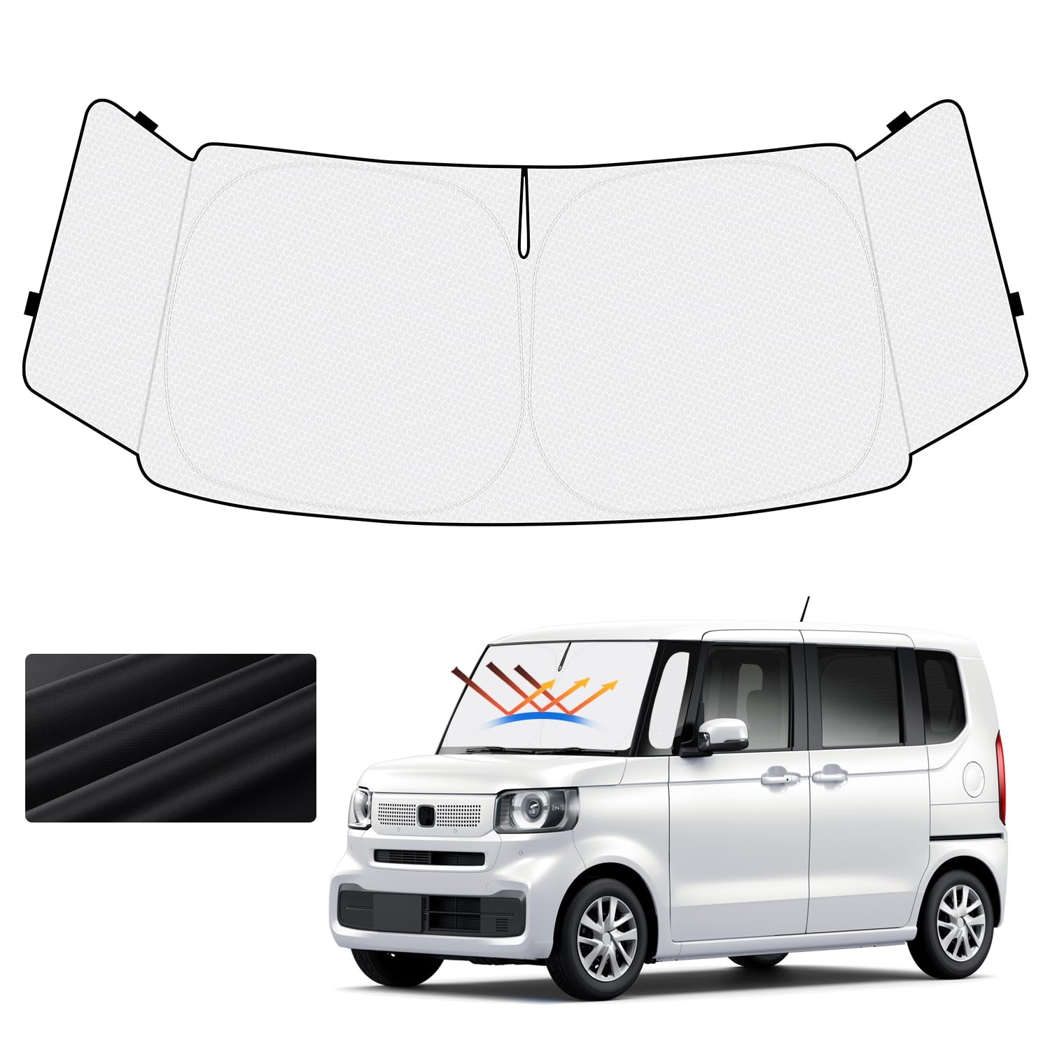 【遮熱コーティング＆三角窓隠れ】Cartist 革新型 ホンダ 新型N-BOX JOY JF5/6型 フロントサンシェード エヌボックス ジョイ nボックス 3代目 2023.10～現行 フロントガラス サンシェード シェード 6,986円