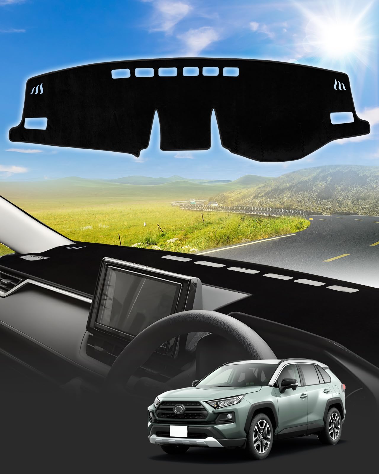 Cartist 新型RAV4 50系 に適用 ダッシュボードマット 車用 ダッシュボードカバー RAV4 2019.4-現行 フロントガラスへ映り込み軽減 日焼け防止ラブ4 アクセサリー ダッシュボード劣化の防止 保護マ