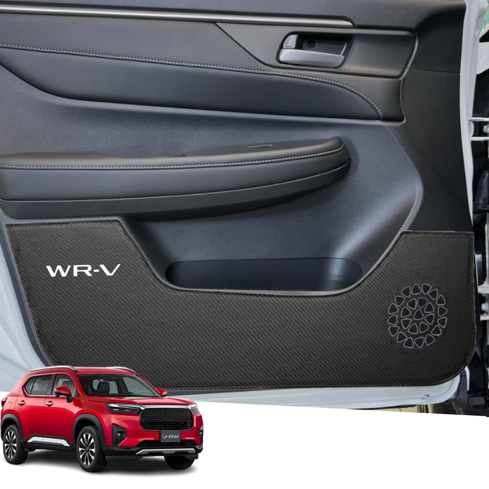 Hearsheng ホンダ 新型WR-V WRV DG5 DG系(2024年3月～)専用なめし革材質ドアキックガード インナードアプロテクション ドアトリムガード 運 室内装飾一部分 カスタム 保護すること一部分 汚れた状態押しとどめる 傷押しとどめる 据え付け スマートフォン・タブレット-ケース・カバー-スマートフォン・携帯電話アクセサリー