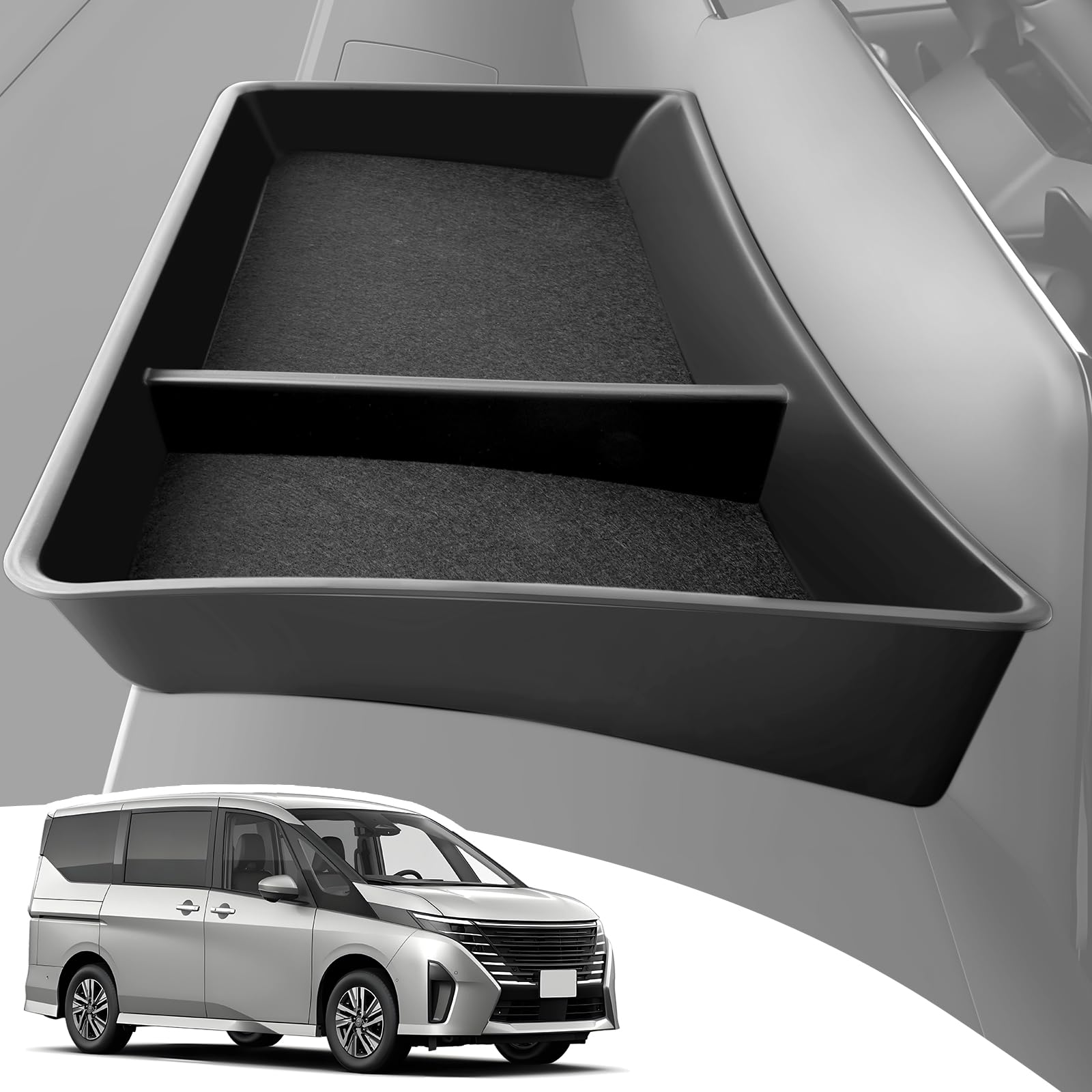 LANGBEAN 日産 新型セレナ C28 六代目（2022.12～現行） 12.3インチナビ専用 セレナ e-POWERダッシュボードトレイ ナビトレイ コンソールトレイ カスタムパーツ セレナアクセサリー 内装パーツ 小物