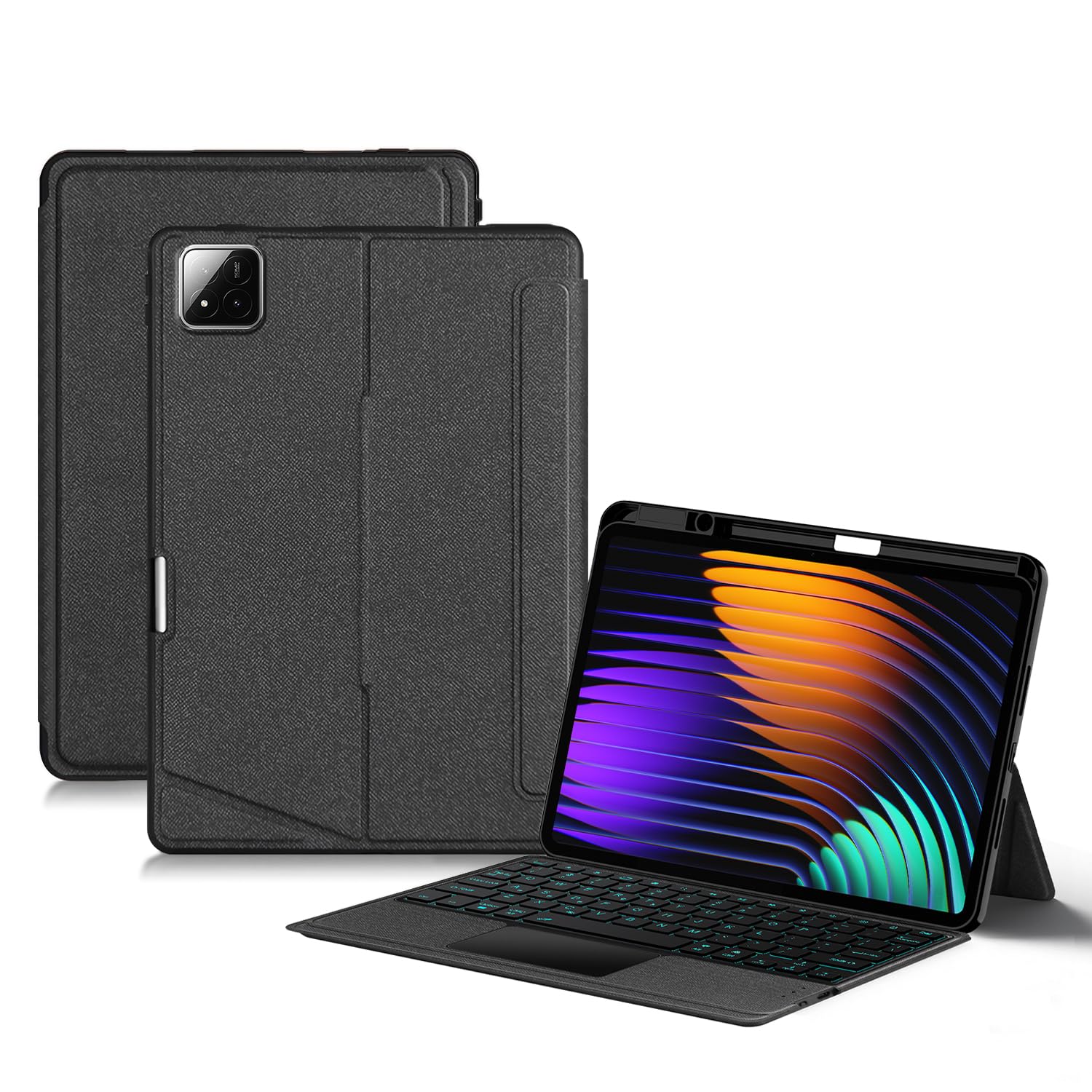 縦/横置き対応 Xiaomi Pad 6 キーボード ケース タッチパッド バックライト付き マグネット式 ケース 分離式 シャオミカバー Xiaomi Pad 6 Pro キーボードケース 角度を自由に変更 ケース 磁気吸着