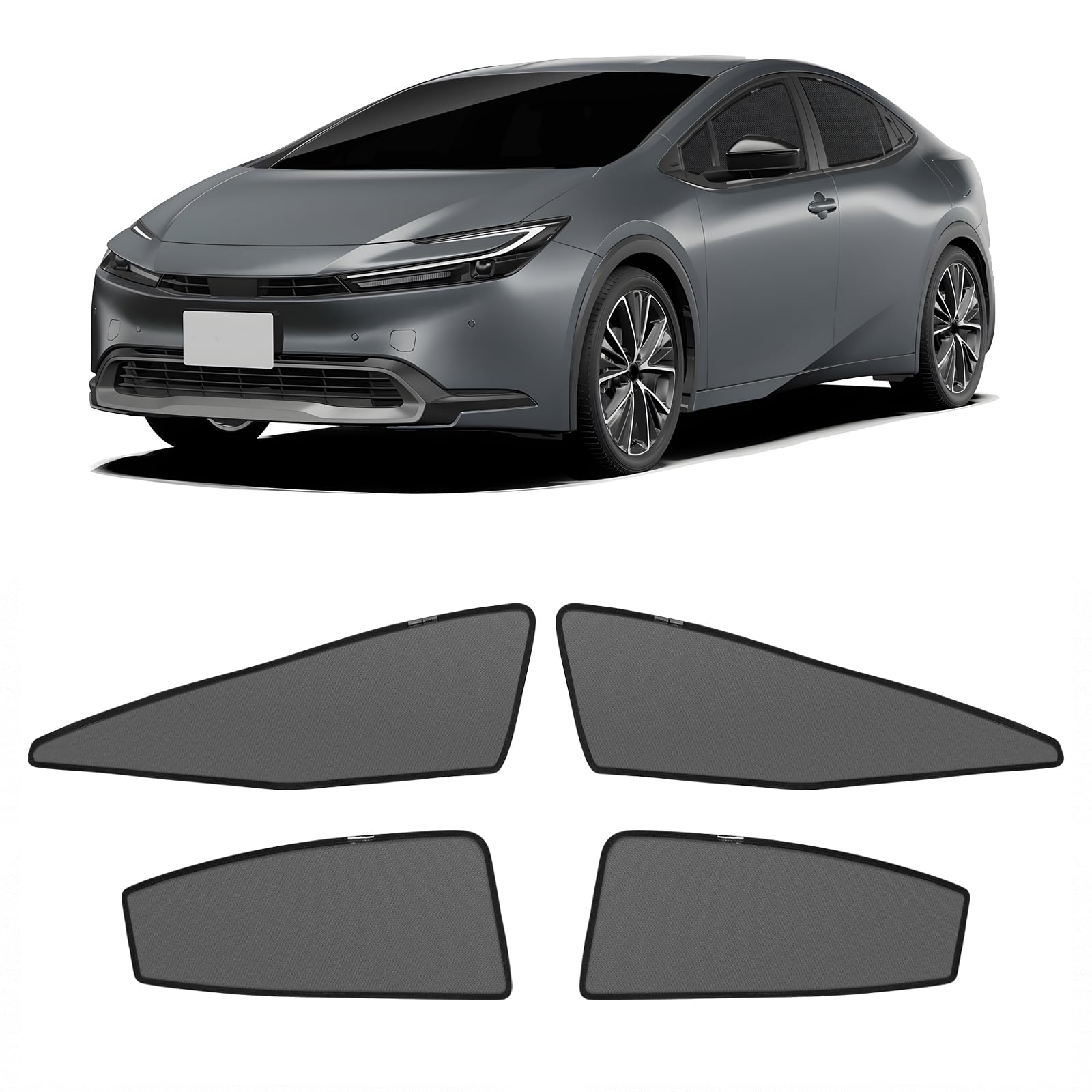 新型 プリウス60系 メッシュカーテン マグネット式 遮光 換気 サイドバイザー 車用 PRIUS 60 サンシェード 車種専用設計 虫除け 折り畳み式 日除け アクセサリー カスタム パーツ 4枚