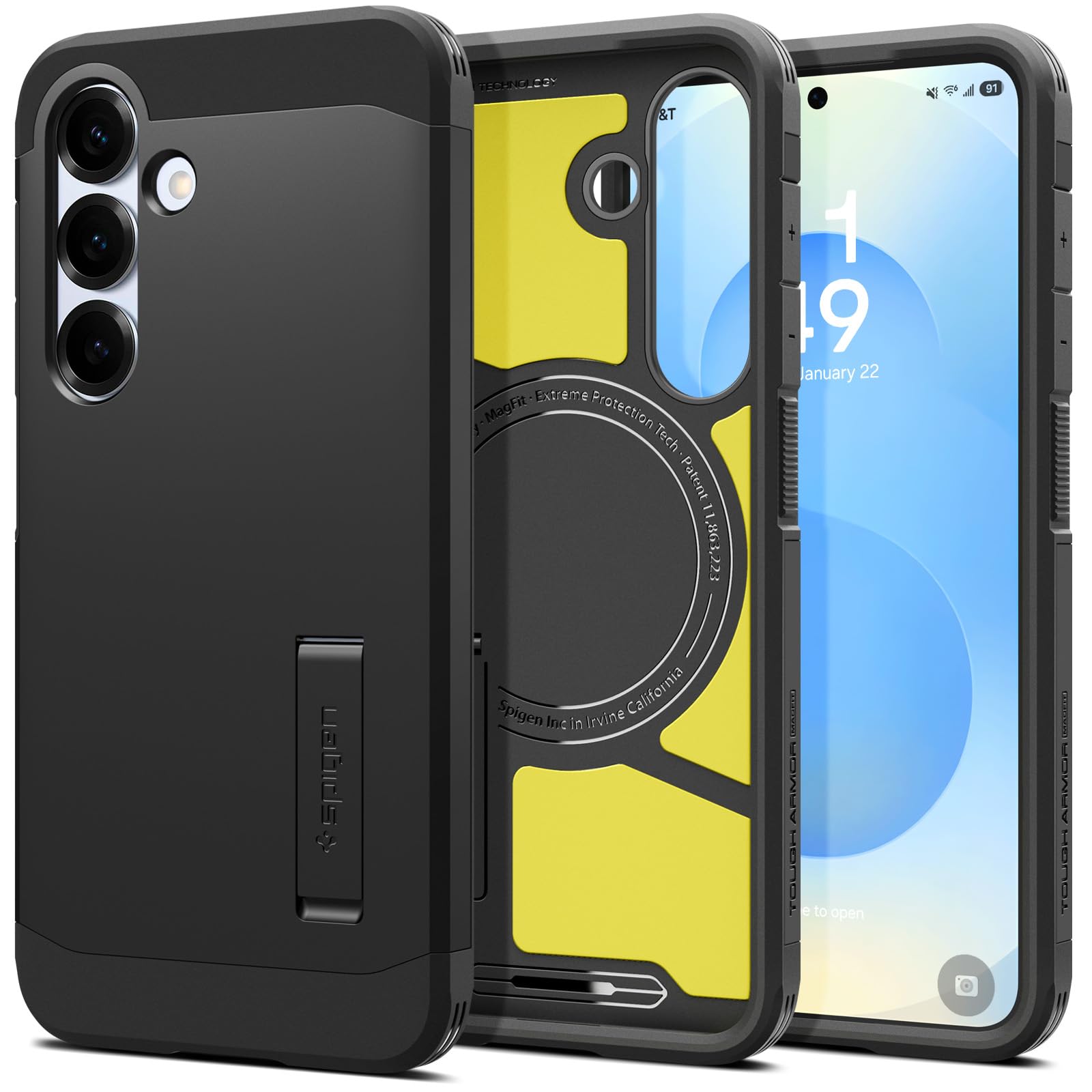 【18年社歴の技術力】Spigen Galaxy S25 ケース Magfit対応 マグネット搭載 スタンド付き マット 耐衝撃 米軍MIL規格 タフ・アーマー（AI）・マグフィット ACS09008 (マット・ブラック） 7,565円