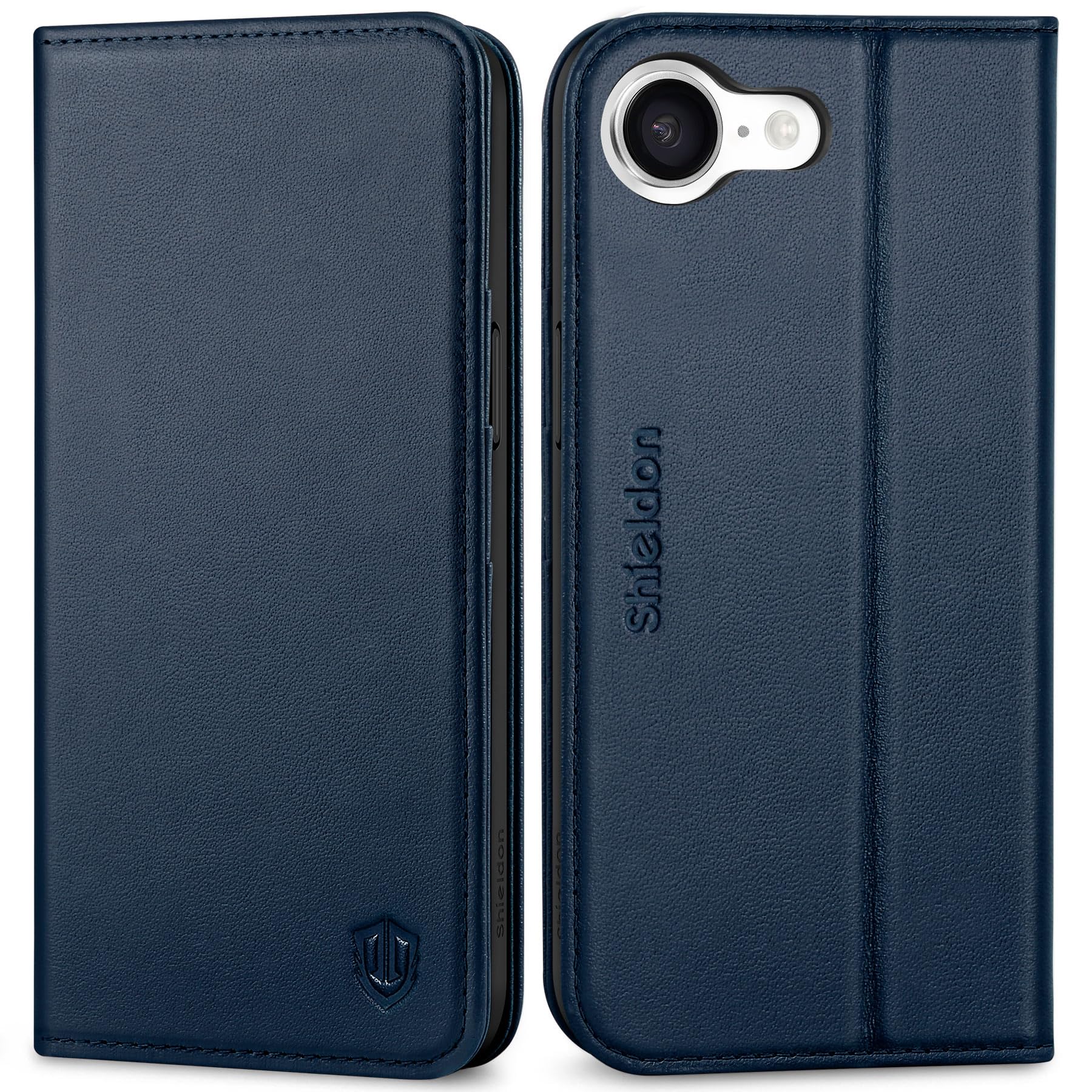 SHIELDON iPhone16e 対応ケース 本革 手帳型 アイホン16e用 スマホカバー 衝撃吸収 TPU素材 カード収納 横置きスタンド機能 マグネット内蔵 [RFIDブロッキング] 全面保護 あいふぉん16e 対応スマホケ