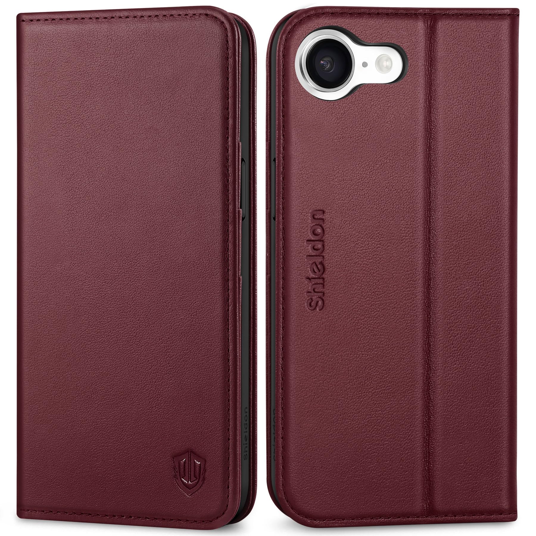 SHIELDON iPhone 16e相応う入れもの 本革 万覚え帳型 アイホン16e 用 スマホカバー ぼうぜん自失吸いあげる TPU原料品 歌留多納める 横置き照明ランプ役立つこと 磁石内蔵 [RFIDブロック] 全面保護すること あいふぉん16e 相応うスマホケ