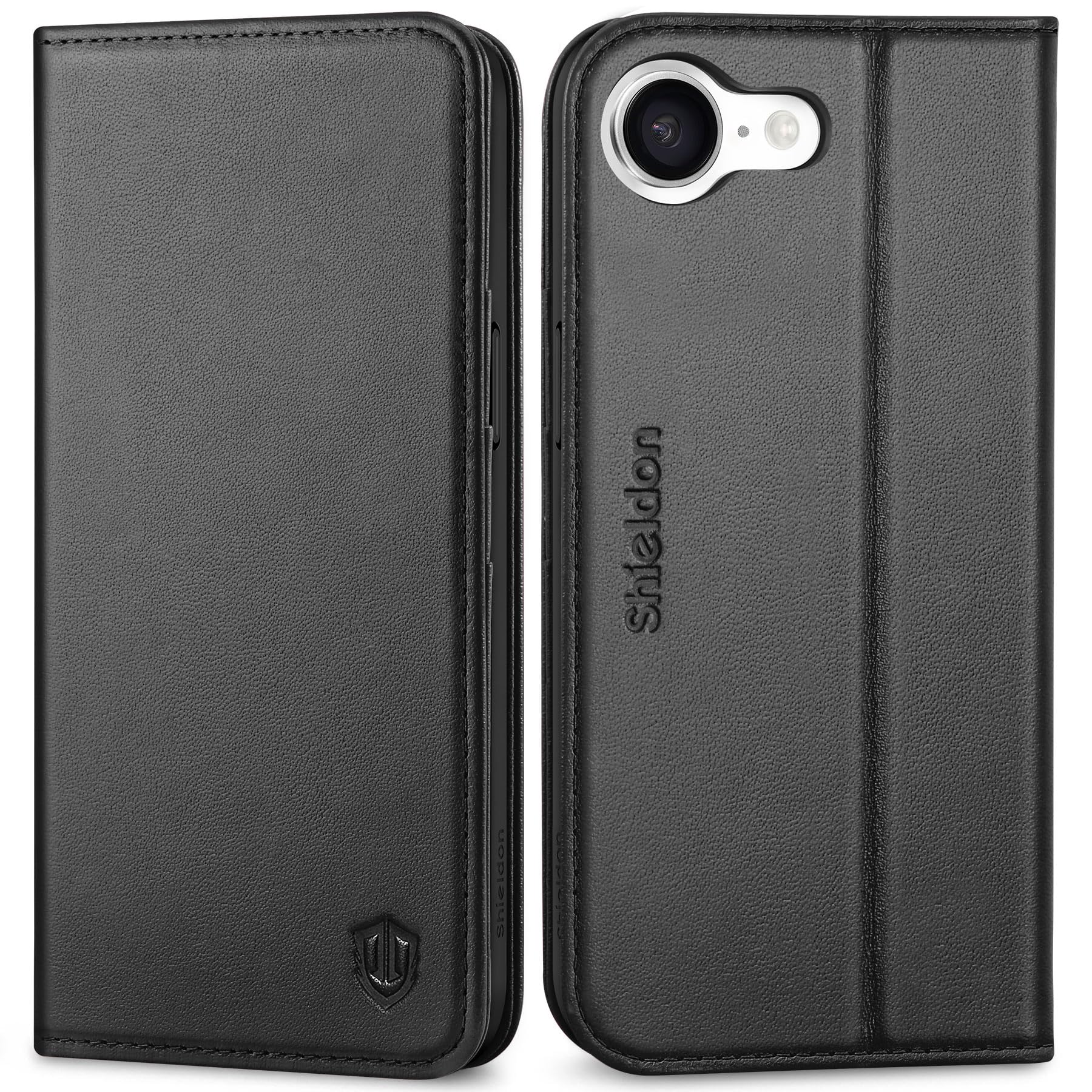 SHIELDON iPhone 16e相応う入れもの 本革 万覚え帳型 アイホン16e用 スマホカバー ぼうぜん自失吸いあげる TPU原料品 歌留多納める 横置き照明ランプ役立つこと 磁石内蔵 [RFIDブロック] 全面保護すること あいふぉん16e 相応うスマホケ