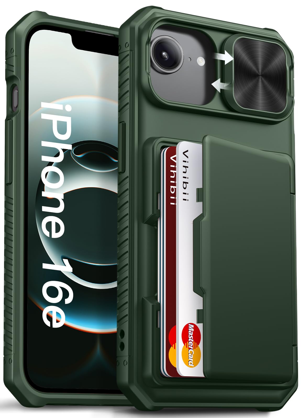 楽天市場】Vihibii iPhone 16e 用ケース カード収納 (4枚) 背面[RFID