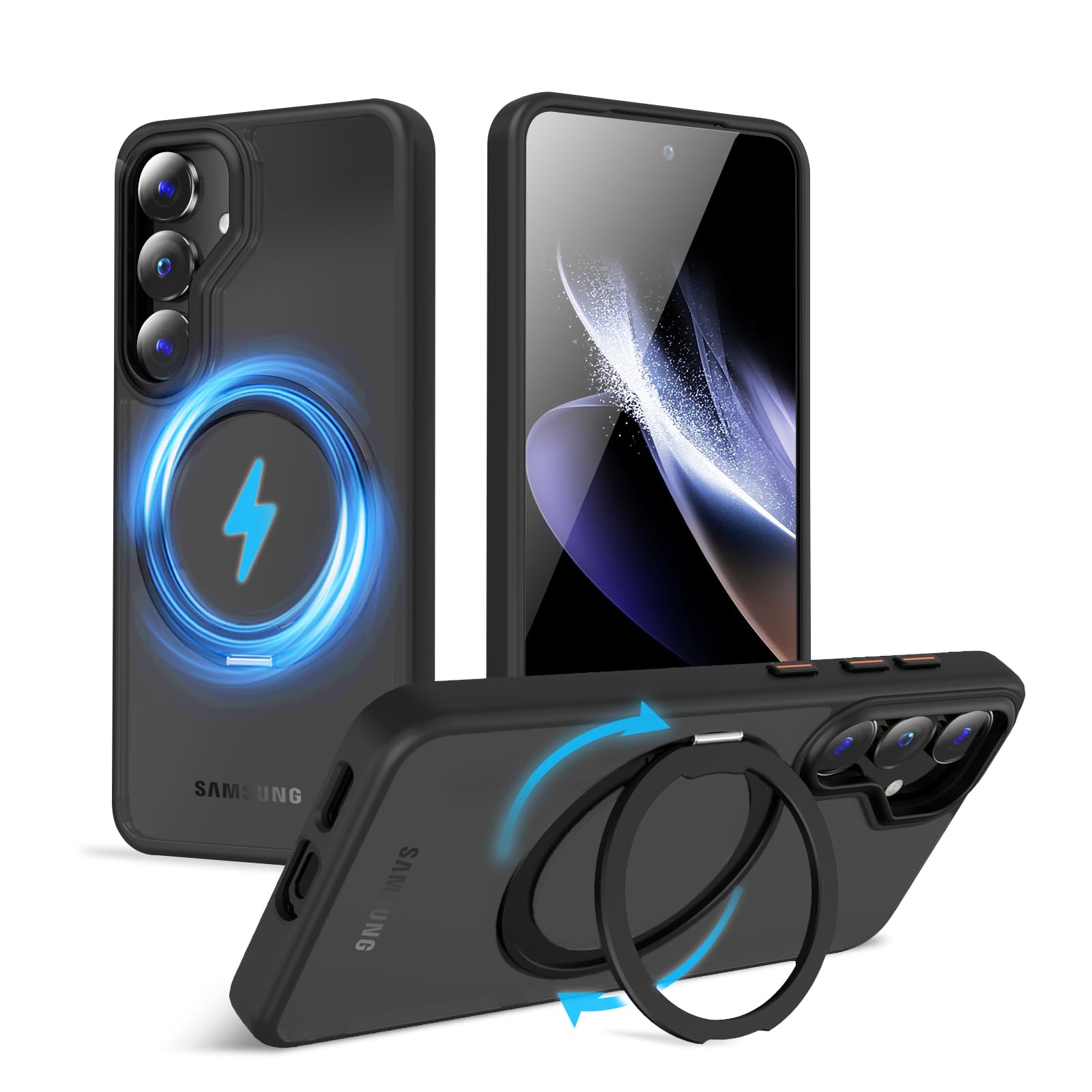 QUEASON【Galaxy S25 用 MagSafe対応 ケース】360°回転スタンド ワイヤレス充電対応 galaxy s25 ケース リング付き 米軍MIL規格 ギャラクシーs25 ケース magsafe 超強磁力 落下防止 galaxys25ケース 耐衝撃 ぎ 6,424円