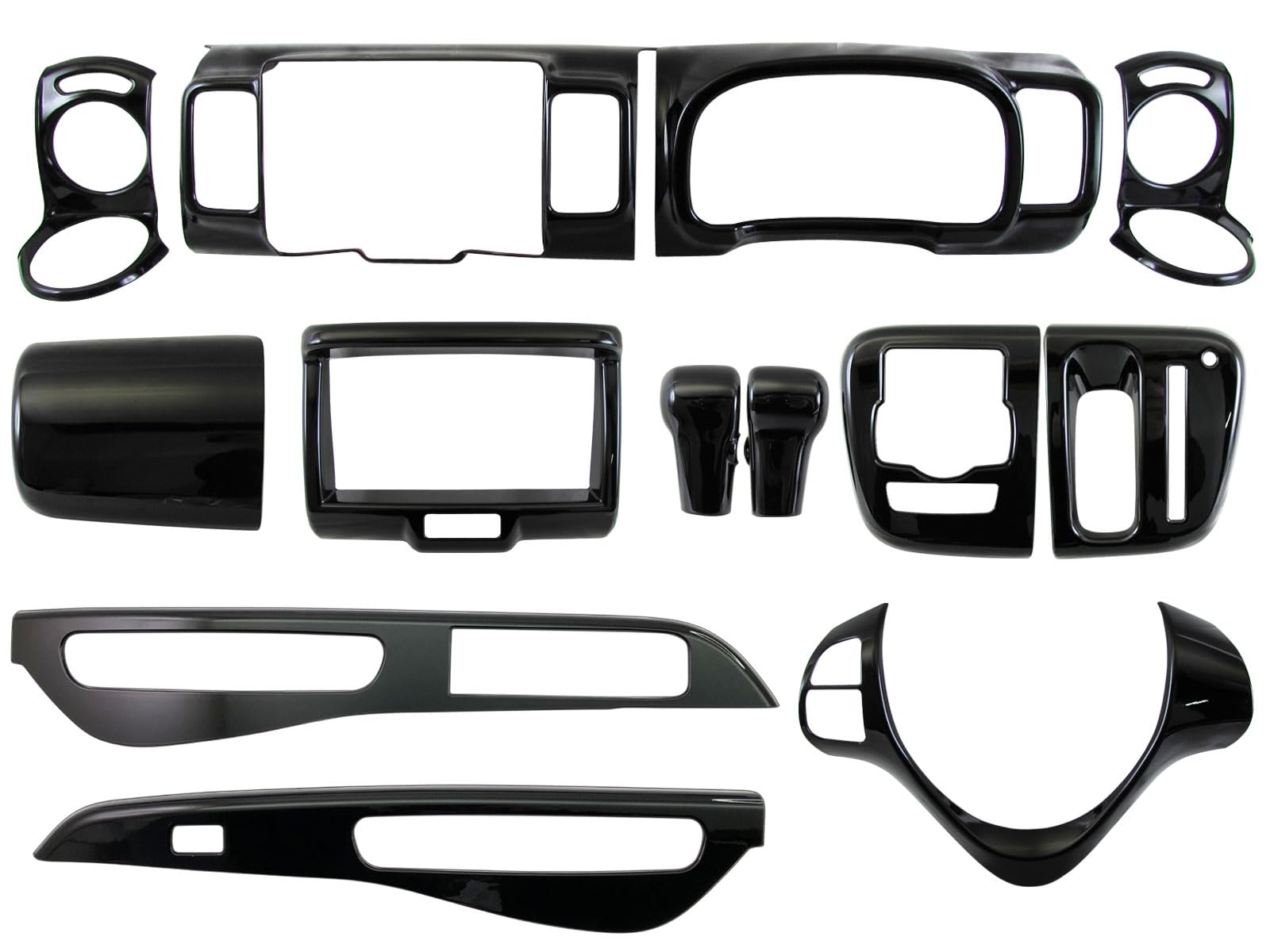 BRIGHTZ エブリイワゴン DA17W インテリアパネルセット 13PC ピアノブラック 200mmワイドナビ用 【 WOOD－PAN－169 】 DA17 DA A17 17 ブリイ ワゴン ワゴンン ワゴン ワゴン ワゴン エブリィワゴン エブリ