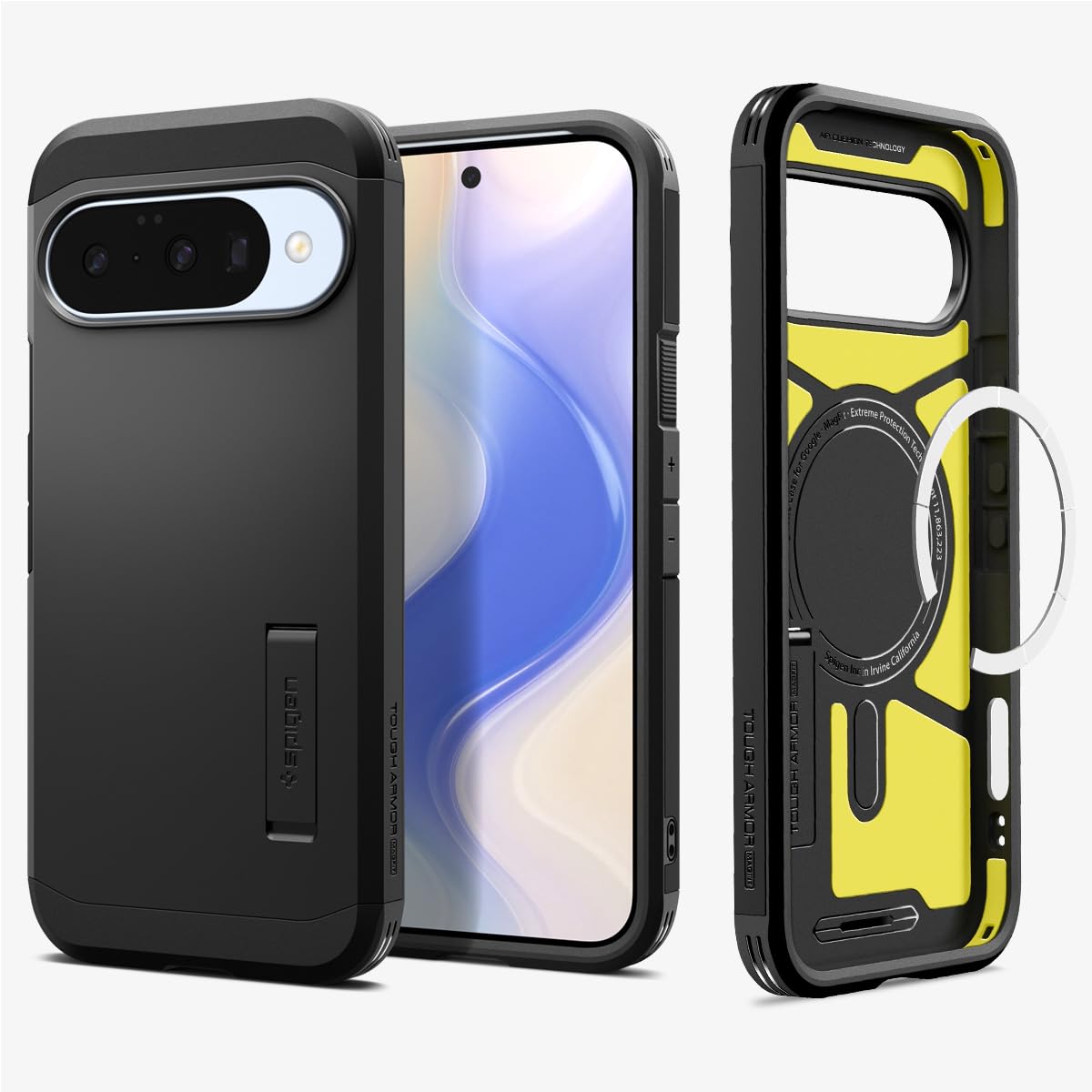 Spigen Pixel 10 / 10 Pro 容れもの 耐衝撃 MagSafe相応う 照明ランプ付き添い人 引っ敷き 三重社会システム 米軍MIL標準尺度 タフアーマー人工知能学 ・マグフィット ACS09705 (黒いこと)