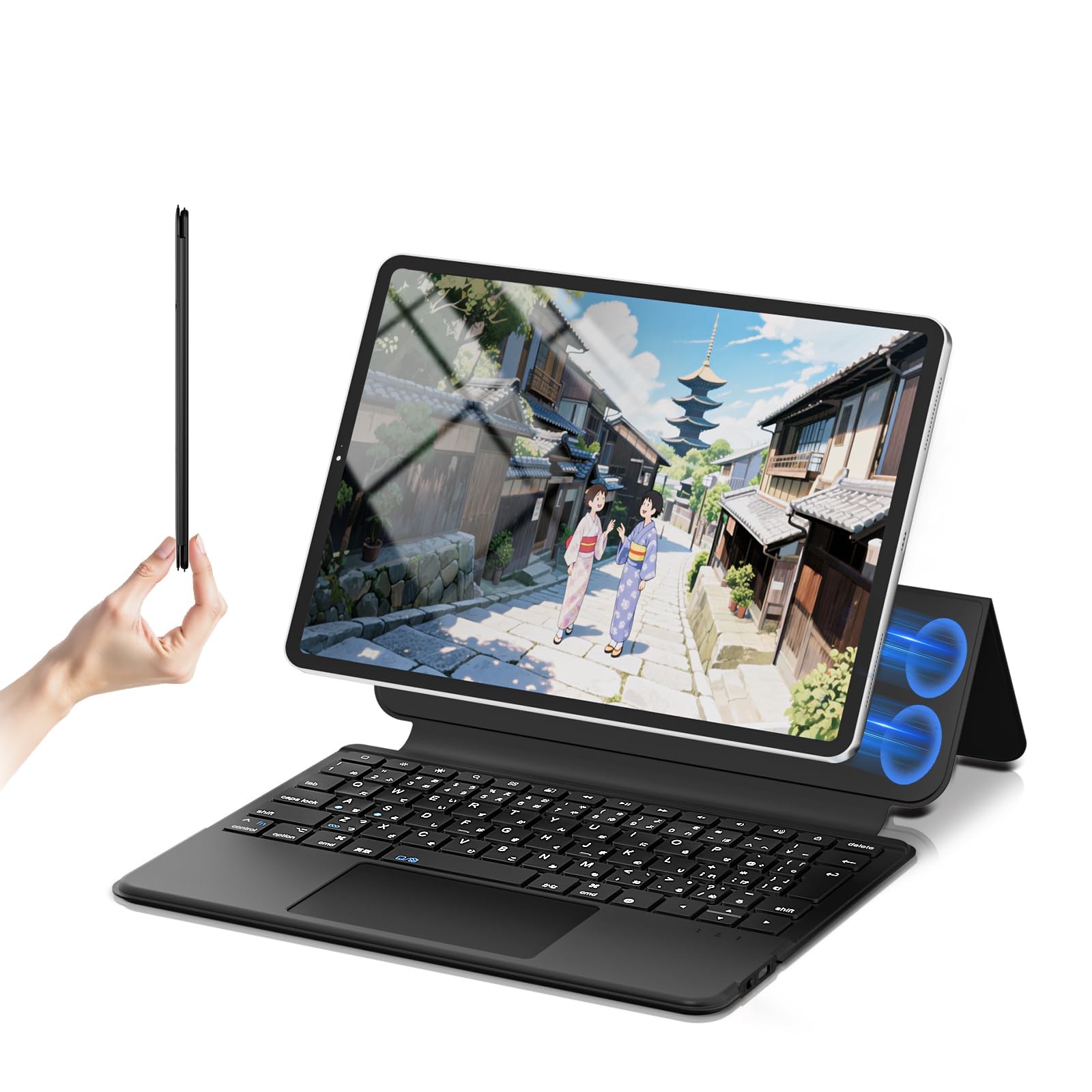 Omikamo 【業界超軽量】ipad A16 11世代&10世代 キーボード JIS日本語配列 ipad A16 キーボード 超高精度タッチパッド搭載 11インチ&10.9インチ対応 超薄型 静音キー 500mAh マルチペアリング 省エネ 磁