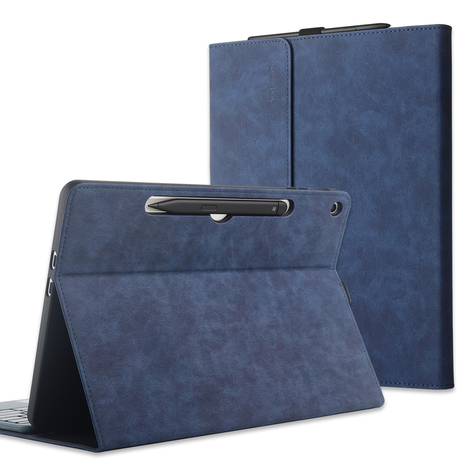 xisiciao Microsoft Surface Pro 12in 1st Edition 2025 用保護すること容れもの 12in甲殻 鍵盤取りまかなう相応う 超薄型軽さ 放熱心積もり (暗然たる青碧)